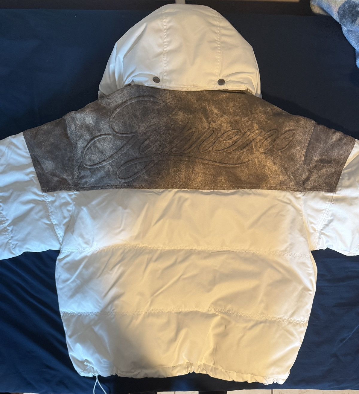 Supreme Supreme Leather Yoke Puffer Jacket 'White' Size US M / EU 48-50 / 2 - 8 Thumbnail