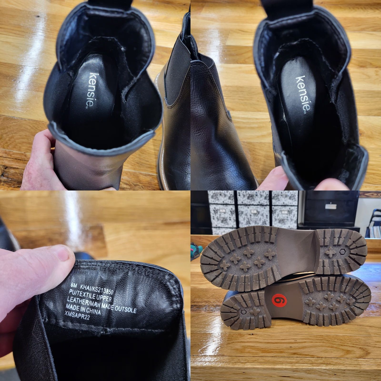 Vintage Kensie Chelsea Boots Women's 6 Black Faux Leather Pull On Low Heel Chelsea Boot 90s Grunge Biker Fashion Mens? No. Size US 6 / IT 36 - 8 Thumbnail