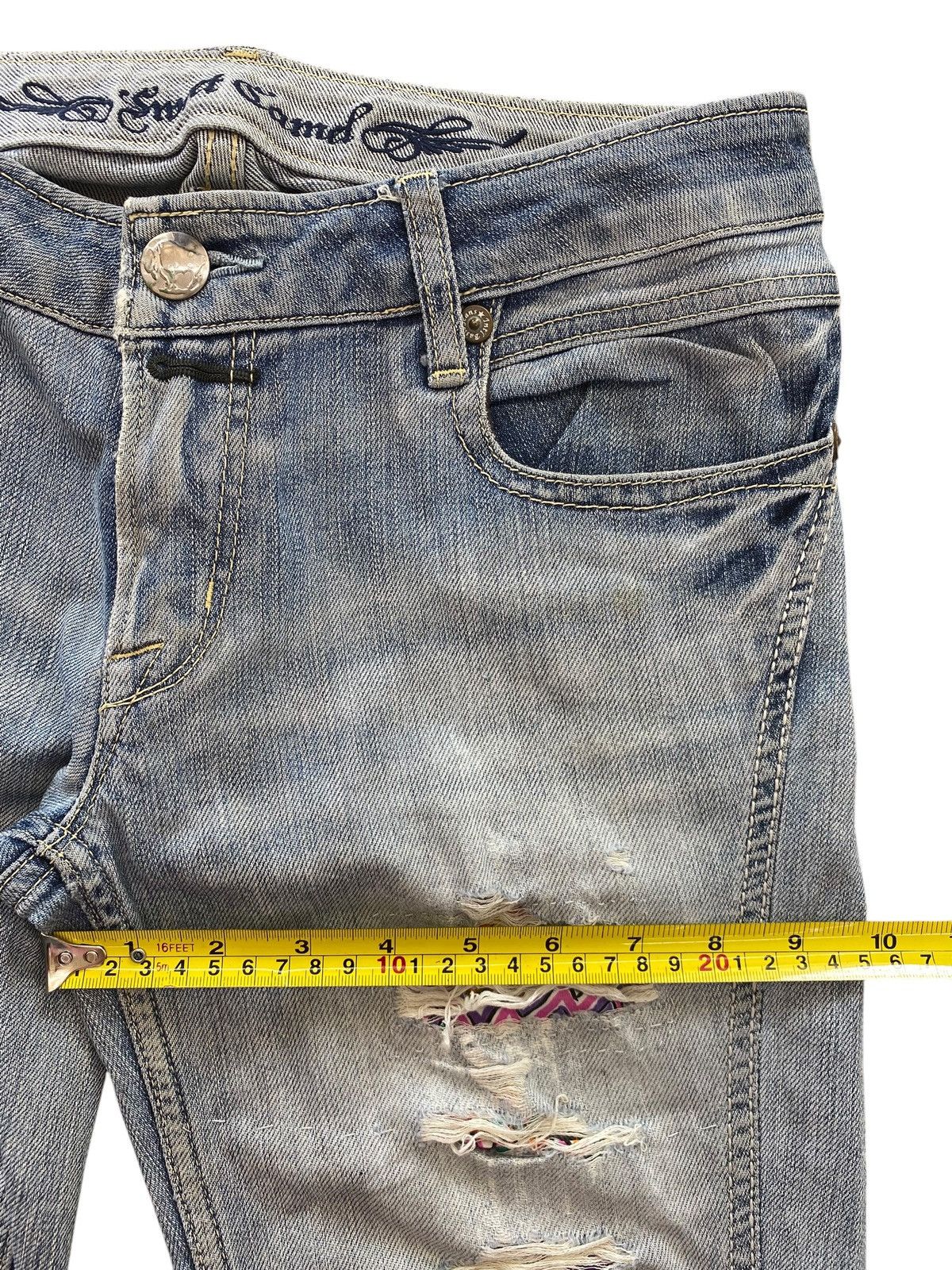 Other Sweet Camel Patch Work Ripped Style Flare Jeans Size 29" - 7 Thumbnail