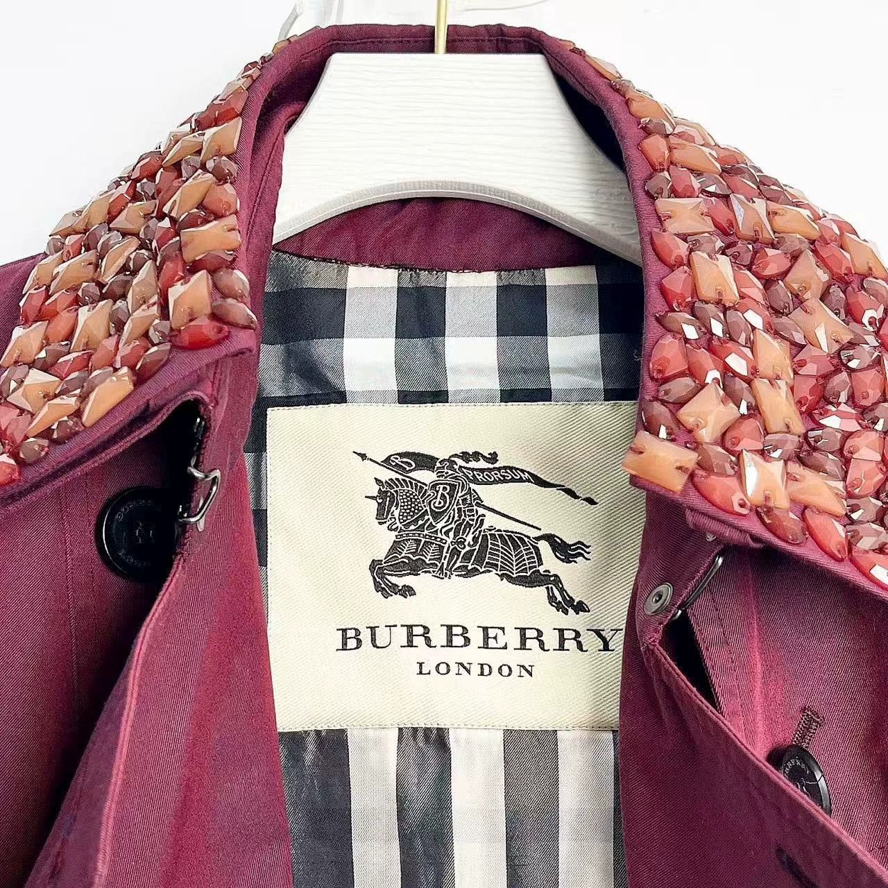 Burberry Burberry Limited Purple Diamond Collar Trench Coat Size US L / EU 52-54 / 3 - 1 Thumbnail