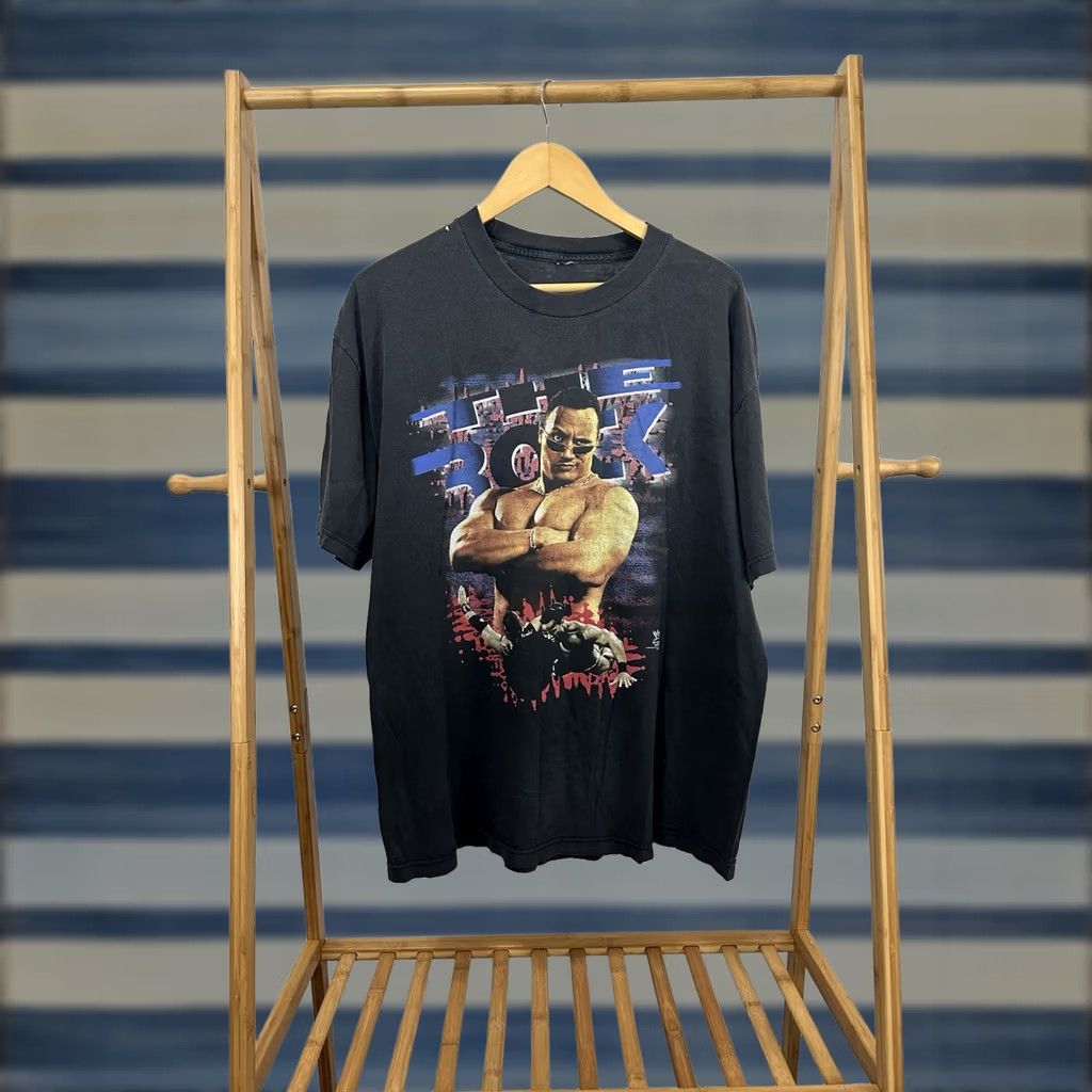Vintage VTG 90s The Rock WWF Wrestling Tee XL Black T-Shirt Mens Size US XL / EU 56 / 4 - 1 Thumbnail