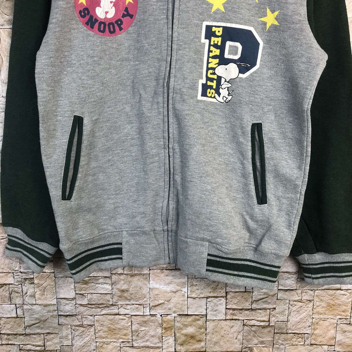 Peanuts Peanuts Snoppy Grey Bombers varsity Jacket #A166 Size US S / EU 44-46 / 1 - 6 Thumbnail