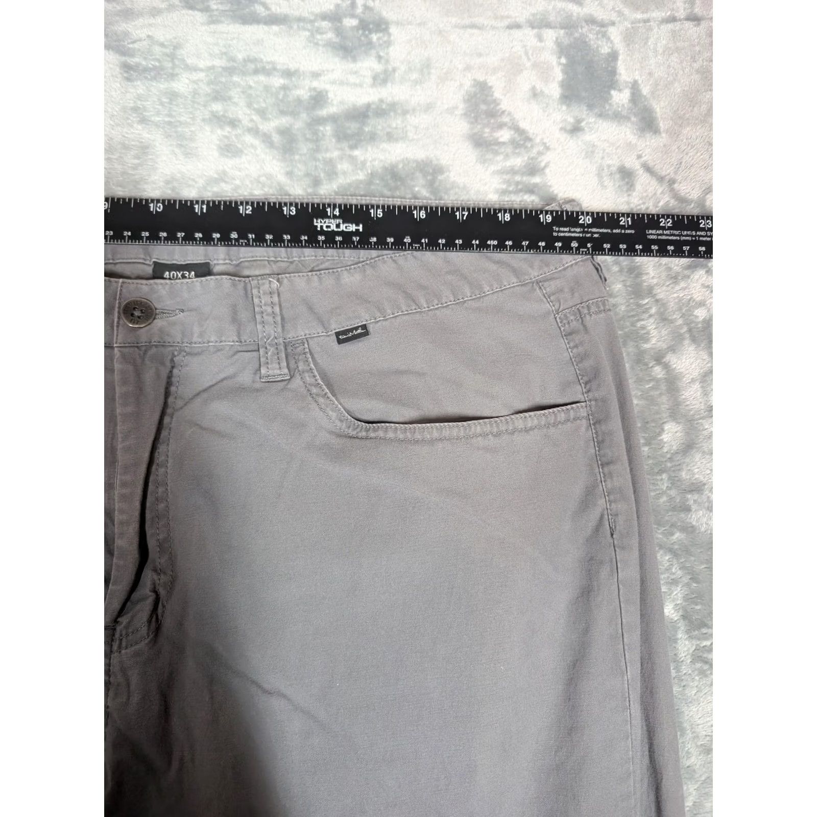 TravisMathew TravisMathew Pants Mens 40x34 Gray Stretch Chino Straight Leg Casual Golf Size US 40 / EU 56 - 2 Thumbnail