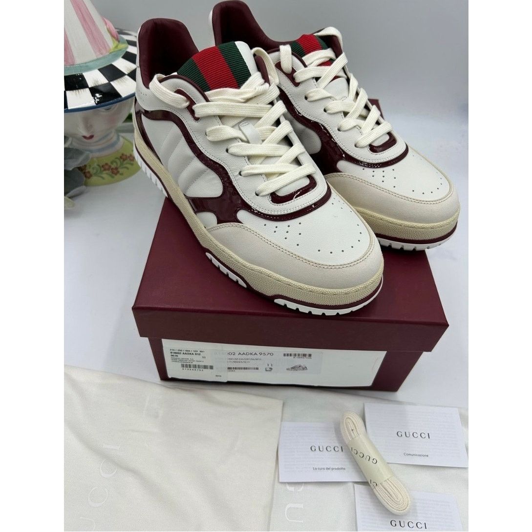 Gucci Gucci re-web sneakers in white leather sz 11 fits 11.5 US Size US 11.5 / EU 44-45 - 11 Thumbnail