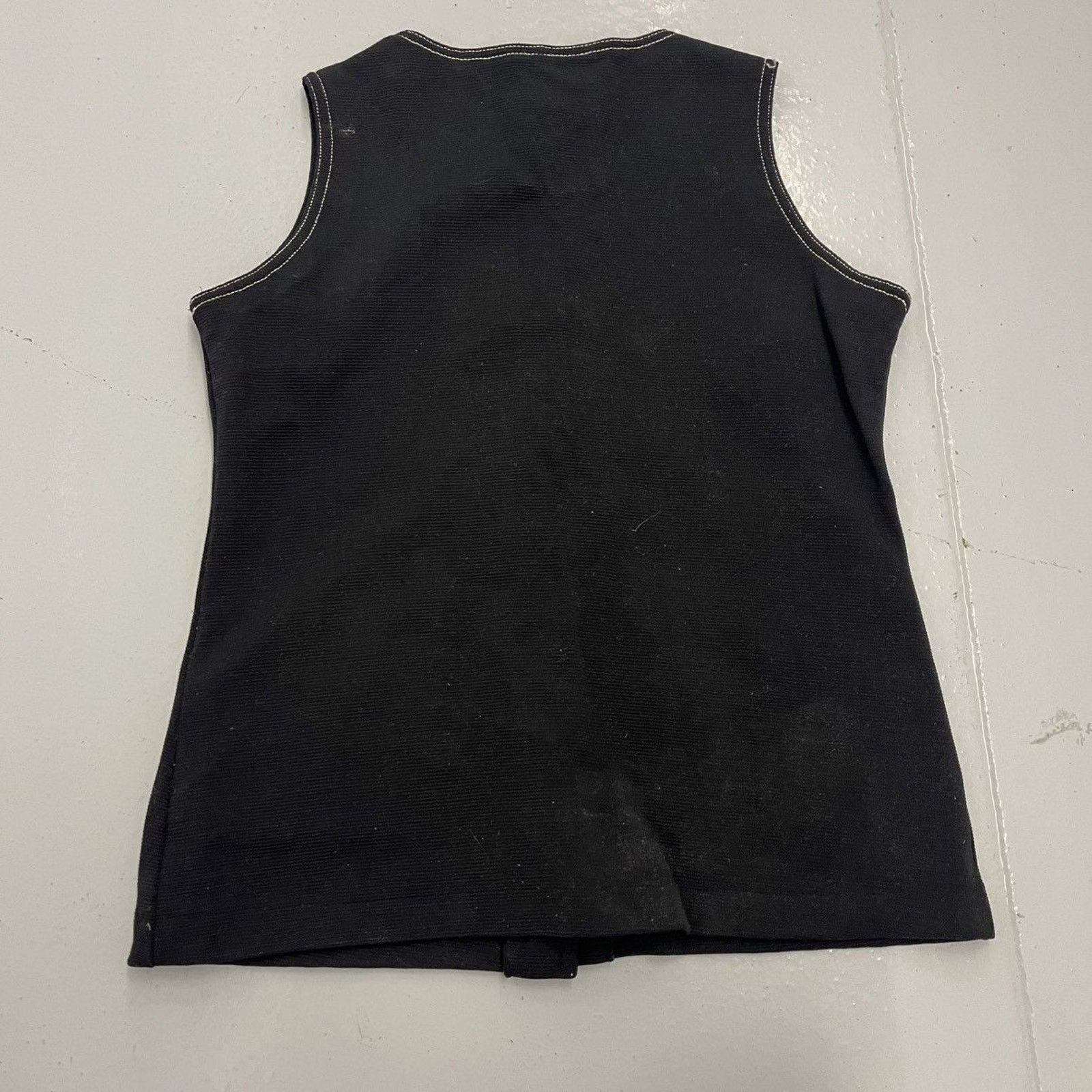 Other Vintage 50s Black Contrast Sleeveless Vest Size XS / US 0-2 / IT 36-38 - 3 Thumbnail
