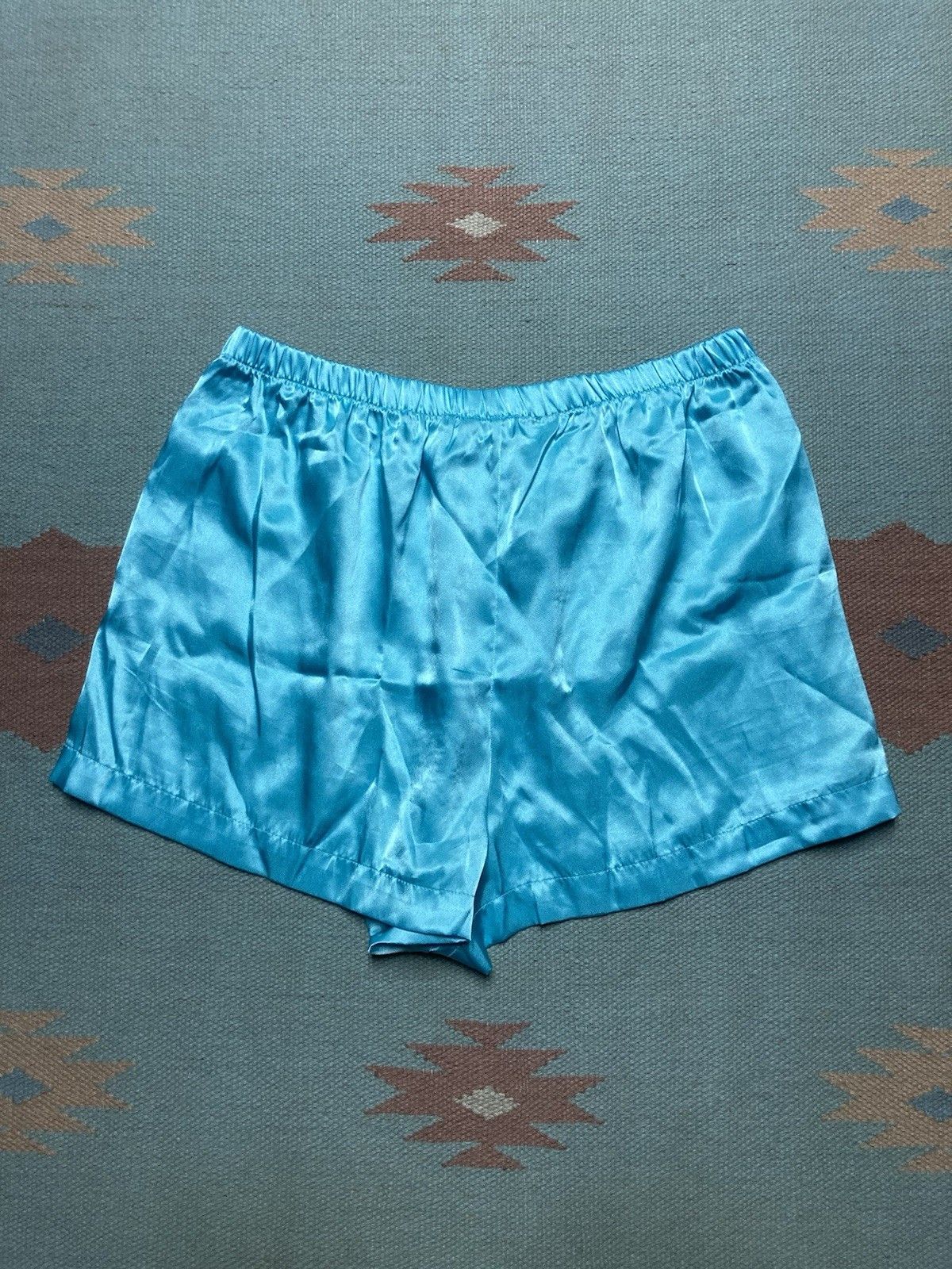 Vintage 60s women’s silk satin shorts elastic waist light blue XL? Size 28" / US 6 / IT 42 - 5 Thumbnail