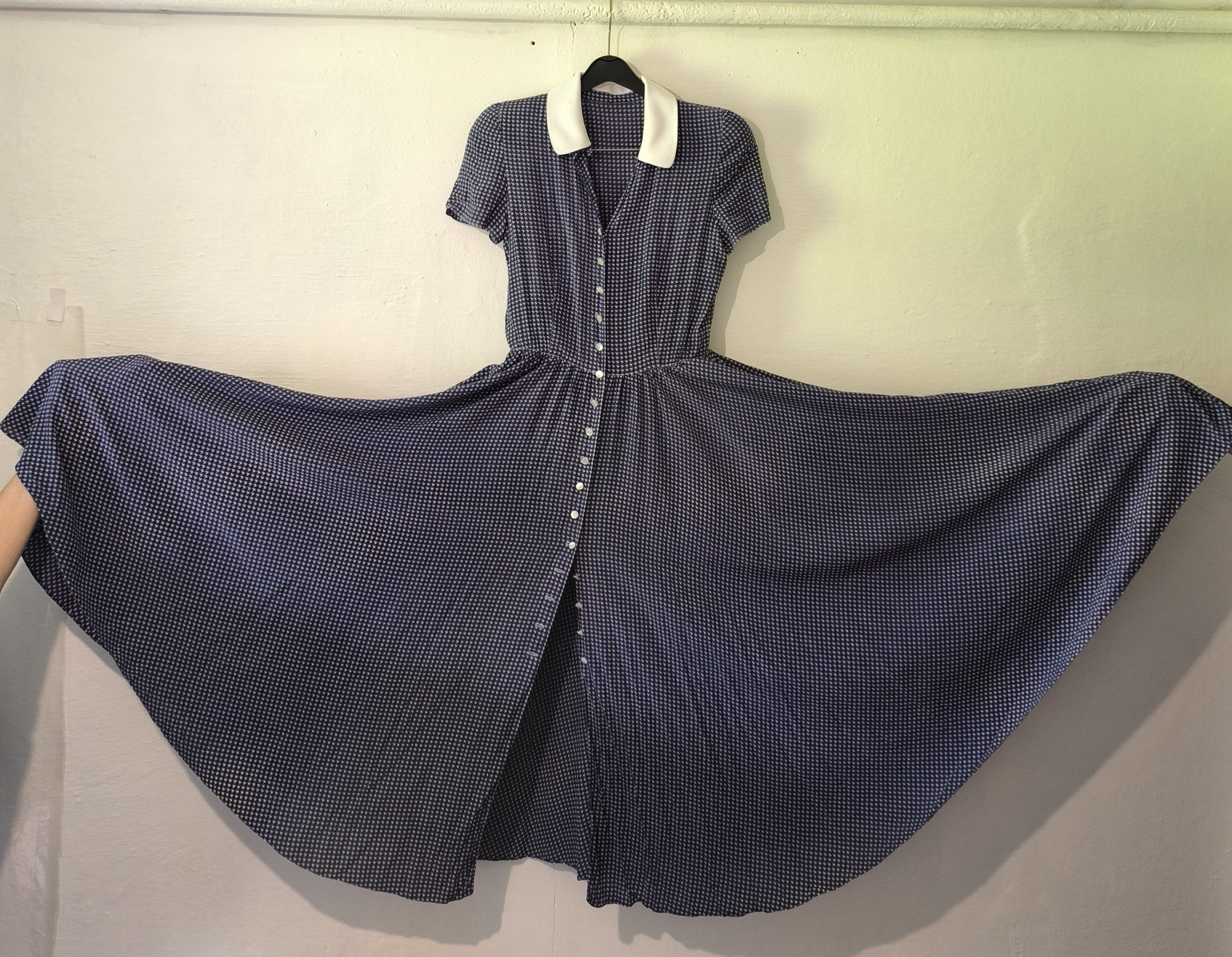 Other VTG Oscar Rom Zürich Dress & Shorts Set Blue Houndstooth Size S / US 4 / IT 40 - 8 Thumbnail