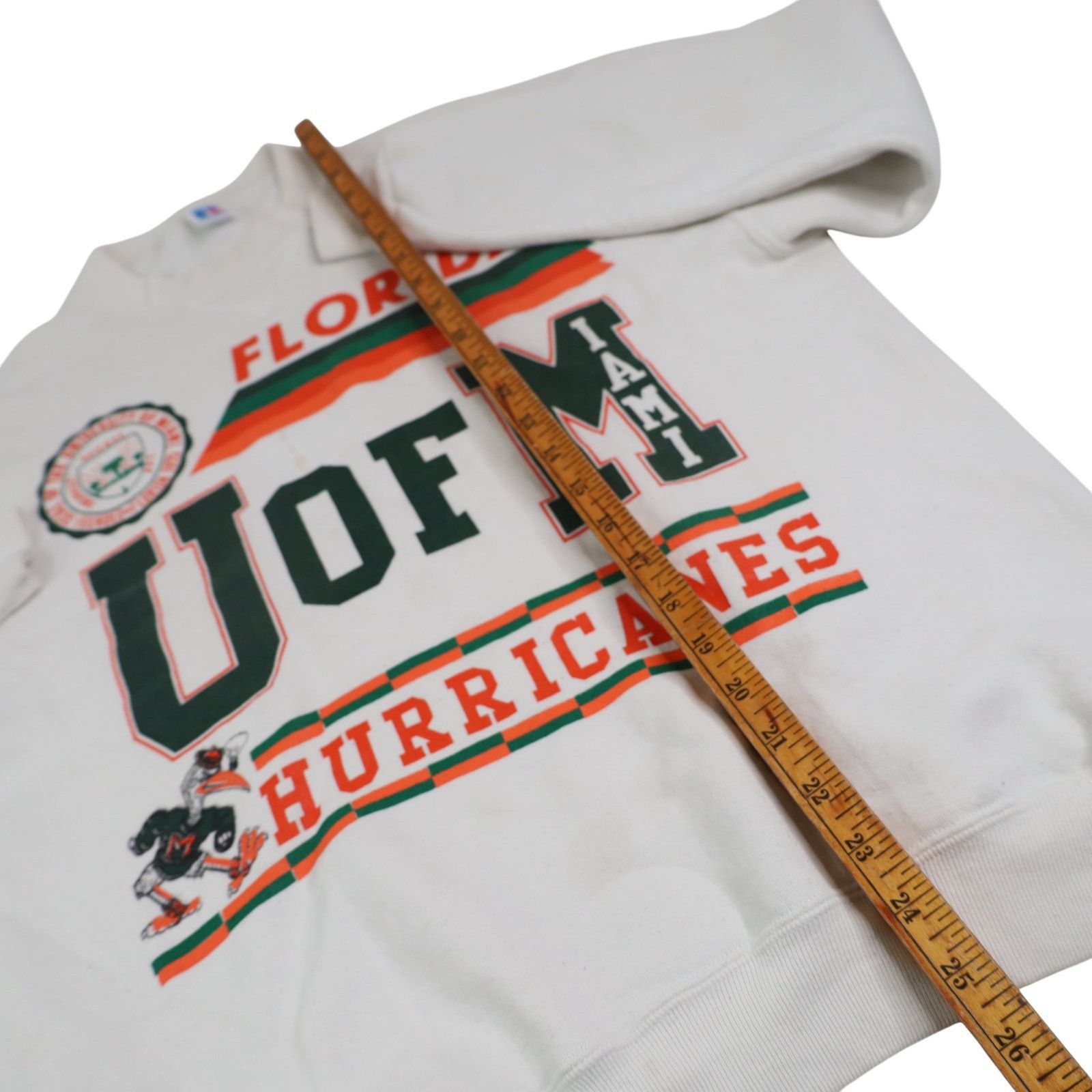 NCAA × Vintage VTG Russell University of Miami Hurricanes Sweatshirt Size US L / EU 52-54 / 3 - 10 Thumbnail