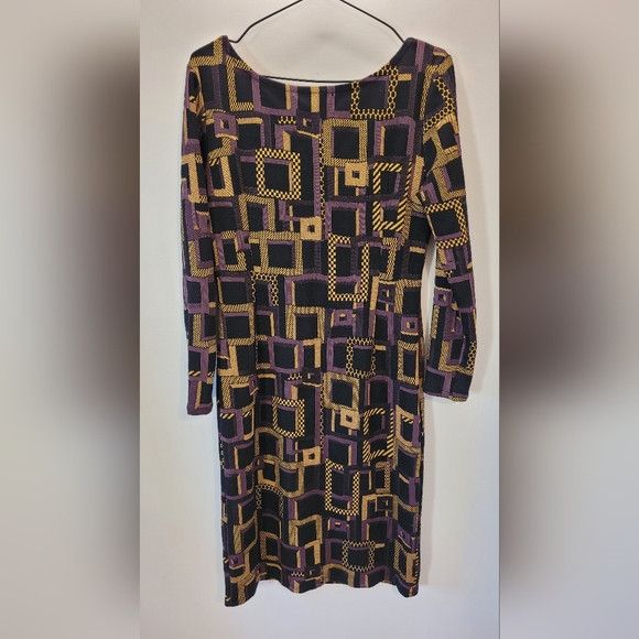 Other Nadya Toto Geometric Long Sleeve Dress - Saffron Purple - S Size S / US 4 / IT 40 - 3 Thumbnail