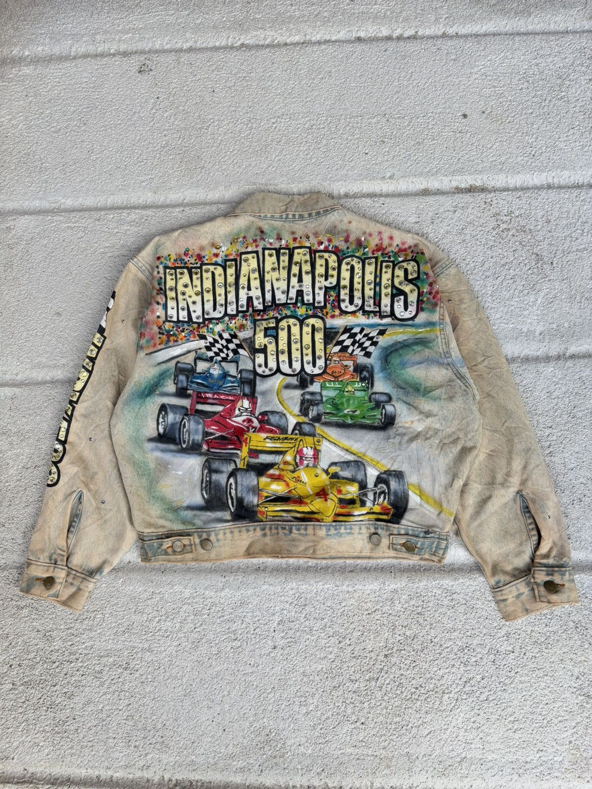 Vintage Tony Alamo Denim Jacket Vintage 80s Indy 500 Racing Size US XL / EU 56 / 4 - 3 Thumbnail