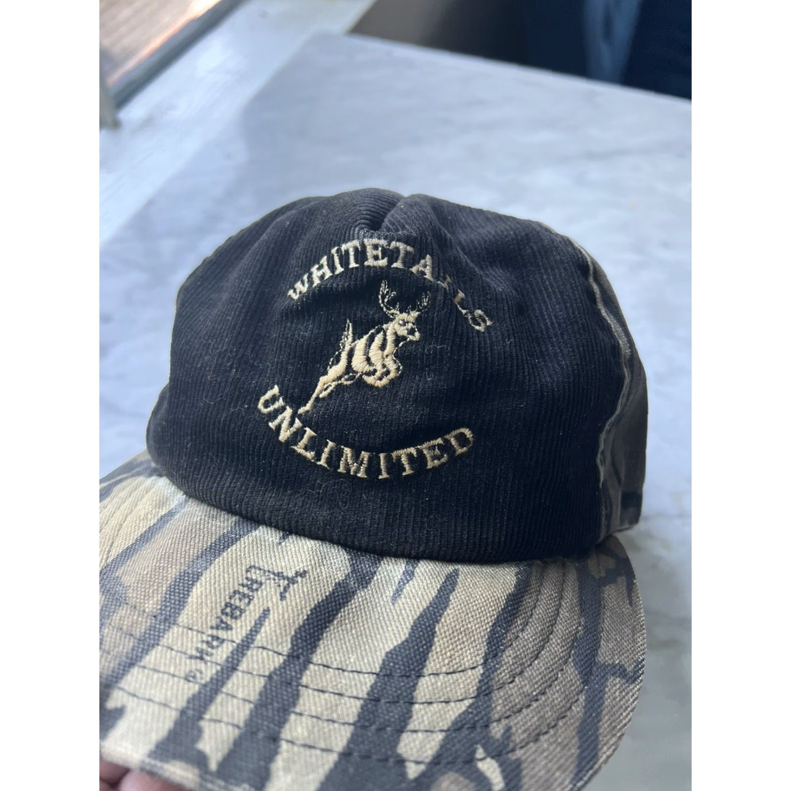 Vintage Vtg Whitetails Unlimited Cap Hat Baseball Camouflage Buck Deer Hunting Adjustable Unisex Adults Cotton Polyester Canvas Realtree Distressed Size ONE SIZE - 3 Thumbnail