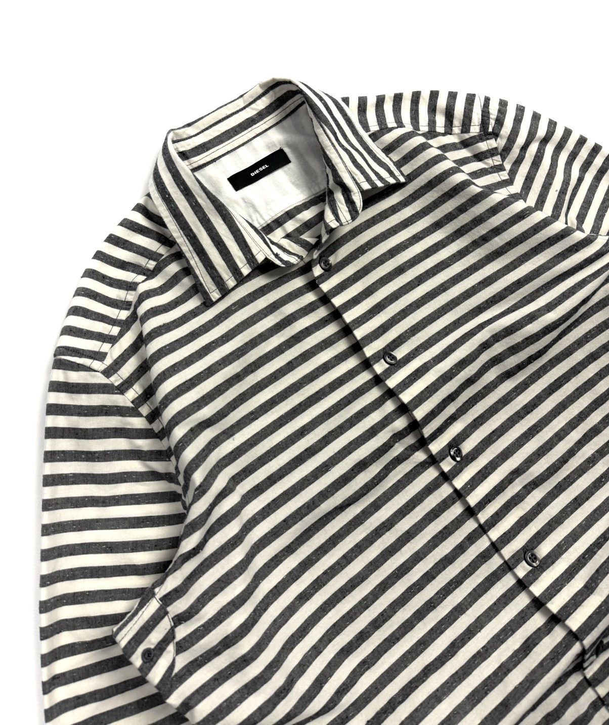 Diesel Diesel Vintage Prison Style Striped Button Shirt Cotton Gray Size US M / EU 48-50 / 2 - 10 Thumbnail