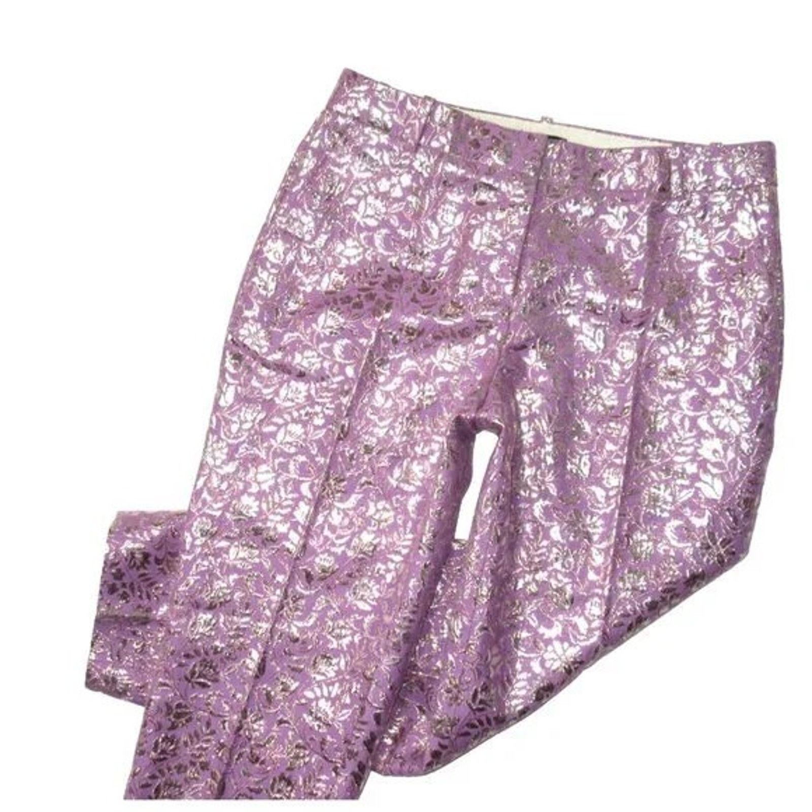 J.Crew J.CREW COLLECTION Cafe capri Silk Metallic Gilded Jacquard Size 26" / US 2 / IT 38 - 6 Thumbnail