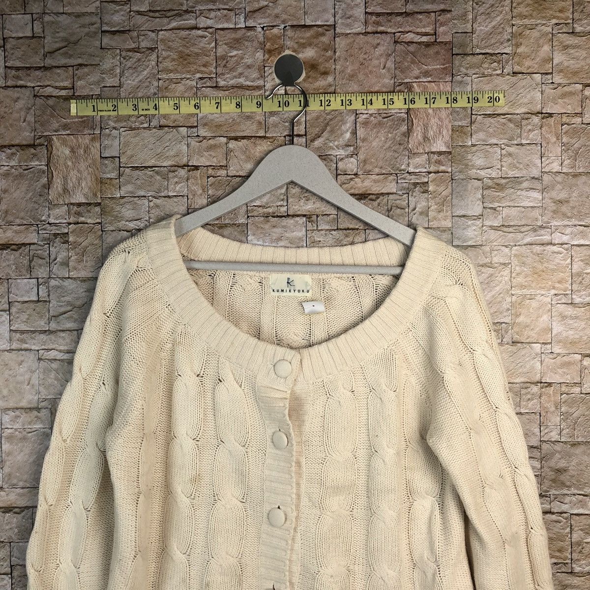 Homespun Knitwear × Japanese Brand × Vintage Kumik Yoko vintage Cream Knitwear #A901 Size S / US 4 / IT 40 - 2 Thumbnail