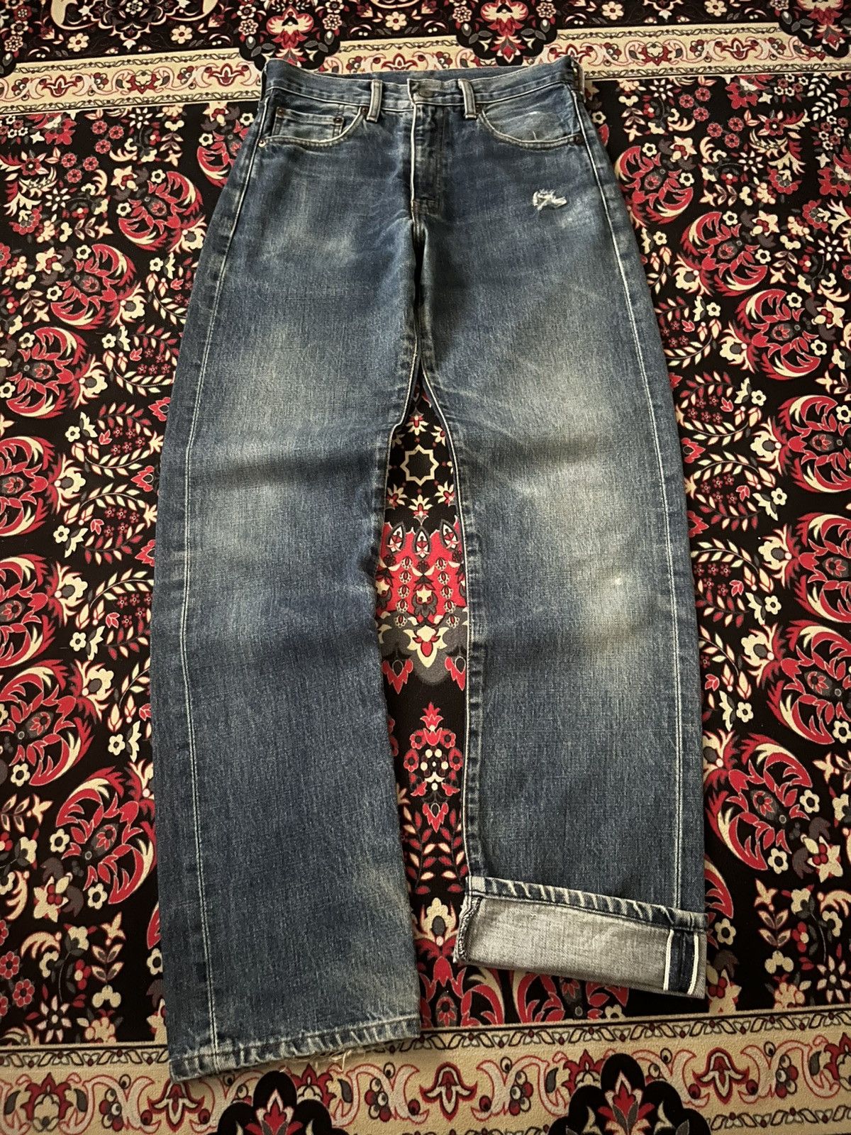 Levi's × Vintage ⚡️Vintage⚡️Levi’s 502XX Big E Talon Zip Redline Selvedge Jeans Size US 29 - 1 Thumbnail