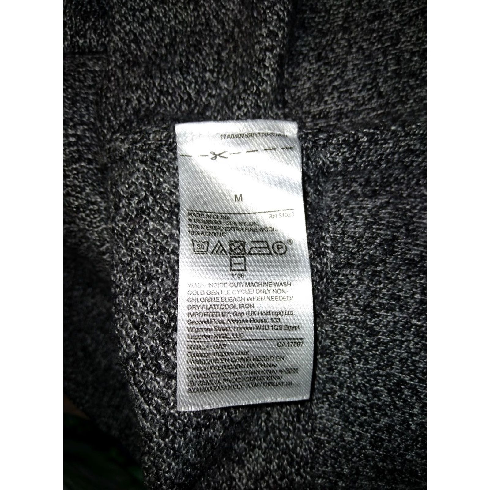 Gap Gap Womens Sweater M Merino Wool Extra Fine Wool Blend V-Neck Grey Size M / US 6-8 / IT 42-44 - 7 Thumbnail