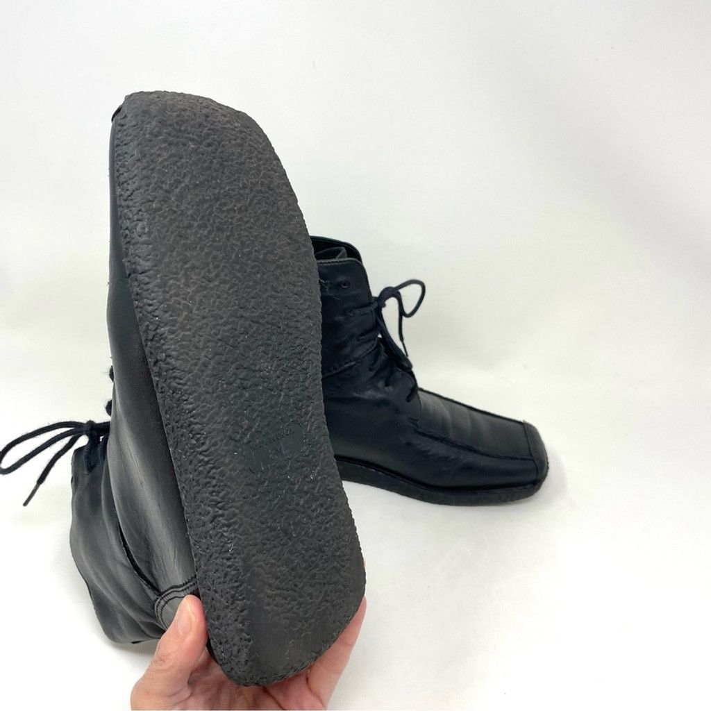 Denver Hayes VTG Denver Hayes Black Leather Square Toe Flate Booties US 8 Size US 8 / IT 38 - 7 Thumbnail