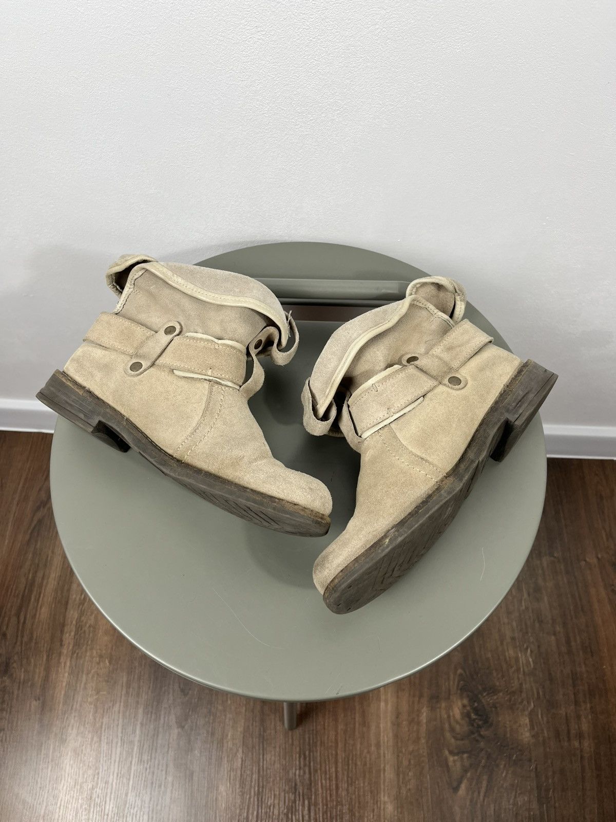 Vintage Buffalo Suede Foldover Buckle Boots Women’s Size 36 Beige Size US 5.5 / IT 35.5 - 8 Thumbnail