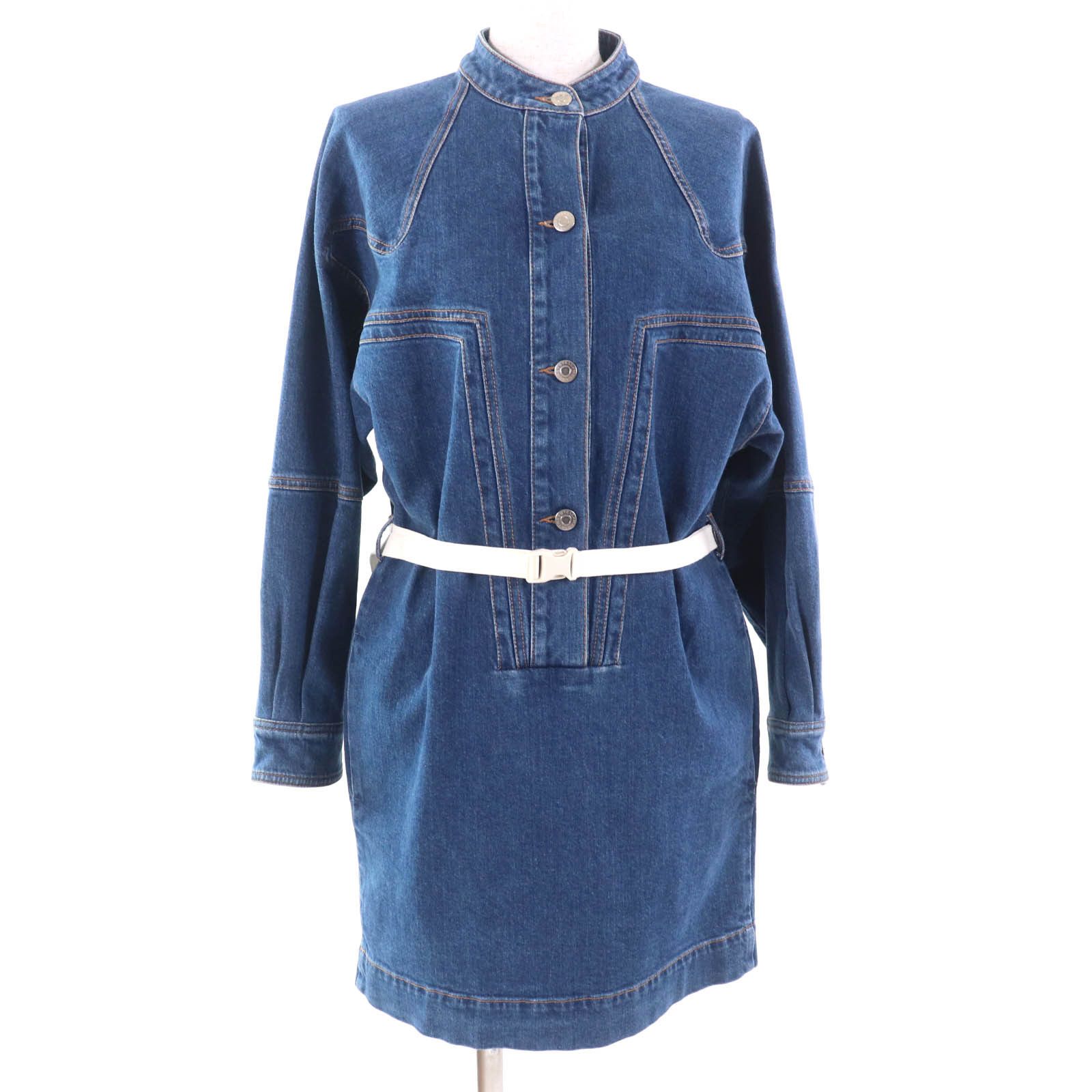 stella mccartney denim dress Stella McCartney // Blue Denim Button Up Midi Dress – VSP Consignment main image 1