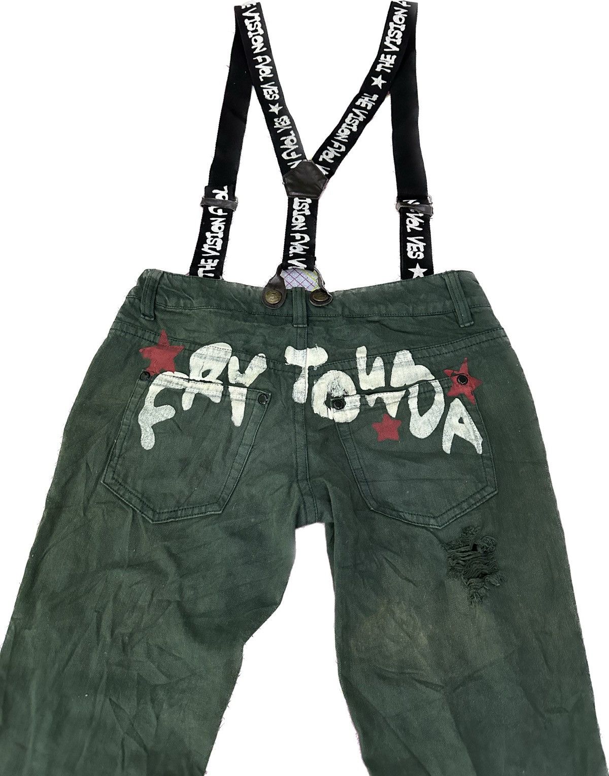 If Six Was Nine × Japanese Brand × Le Grande Bleu (L.G.B.) Rare Japanese Cargo Bondage Distress Jeans Size US 34 / EU 50 - 8 Thumbnail