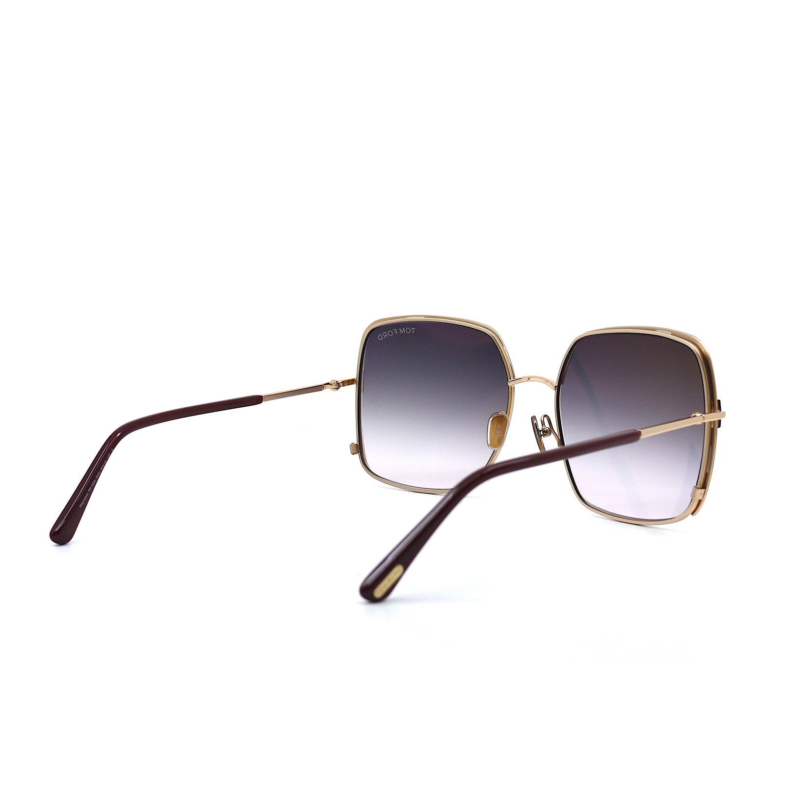 Tom Ford TOM FORD RAPHAELA TF1006 69W GOLD BURGUNDY SMOKE SUNGLASSES Size ONE SIZE - 5 Thumbnail