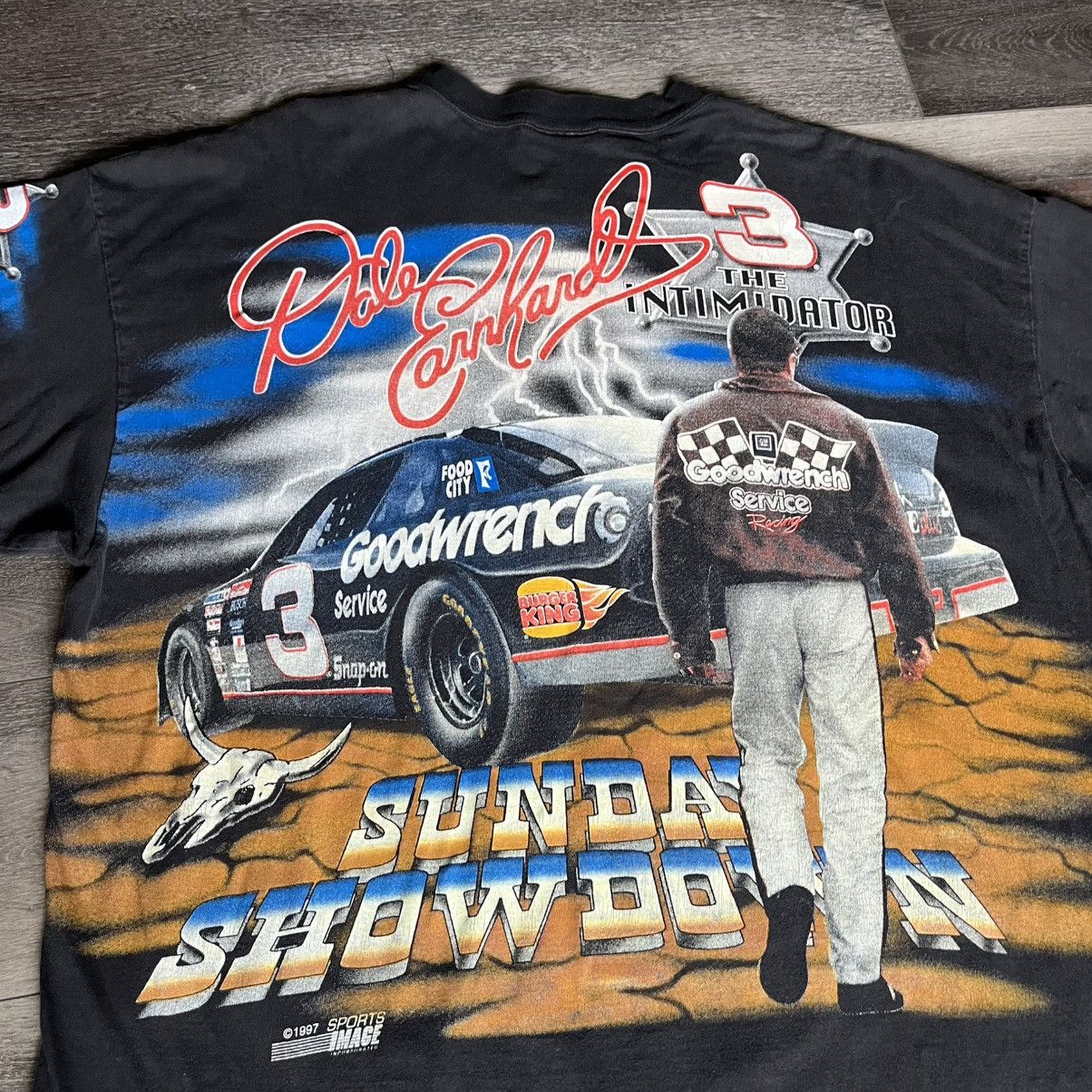 NASCAR Vintage 1997 NASCAR Dale Earnhardt All Over Print Horses Tee Size US XXL / EU 58 / 5 - 4 Thumbnail