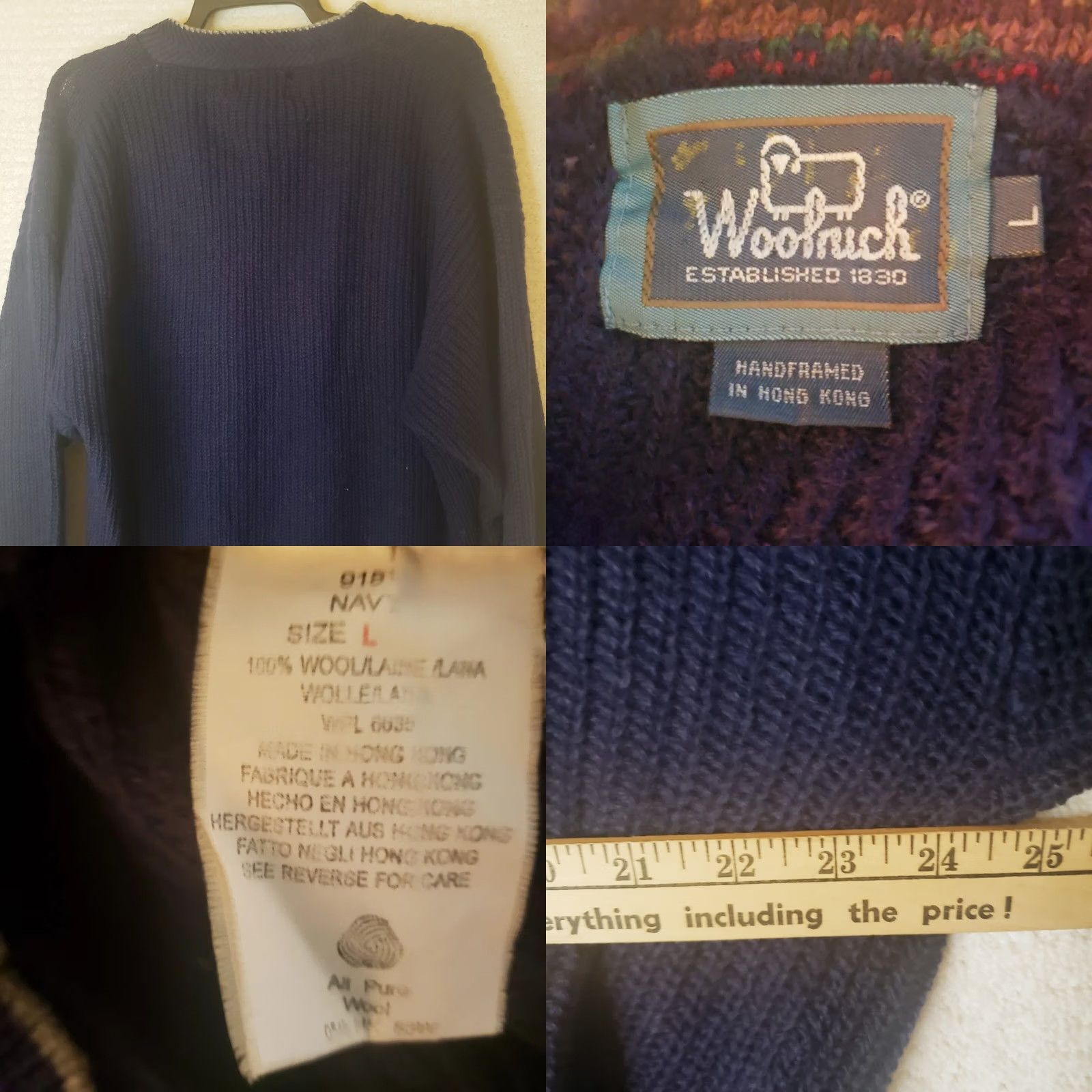 Vintage Woolrich Sweater Wool Men's L Henley Collar Leather Button Long Sleeve Blue Fall Winter Size US L / EU 52-54 / 3 - 8 Thumbnail