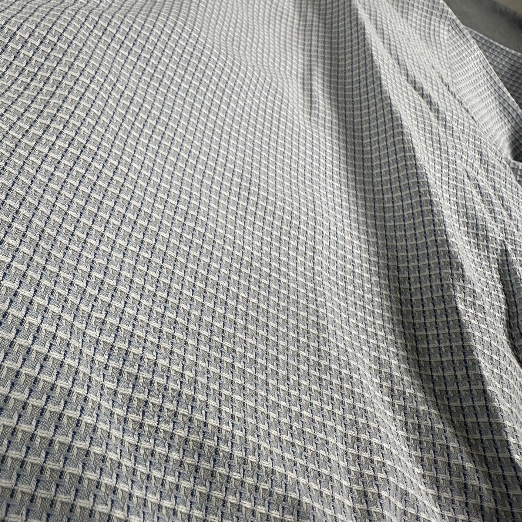 Canali Canali Dress Shirt Mens 42/16.5 Blue Check Long Sleeve Spread Collar Italy Size 46R - 6 Thumbnail