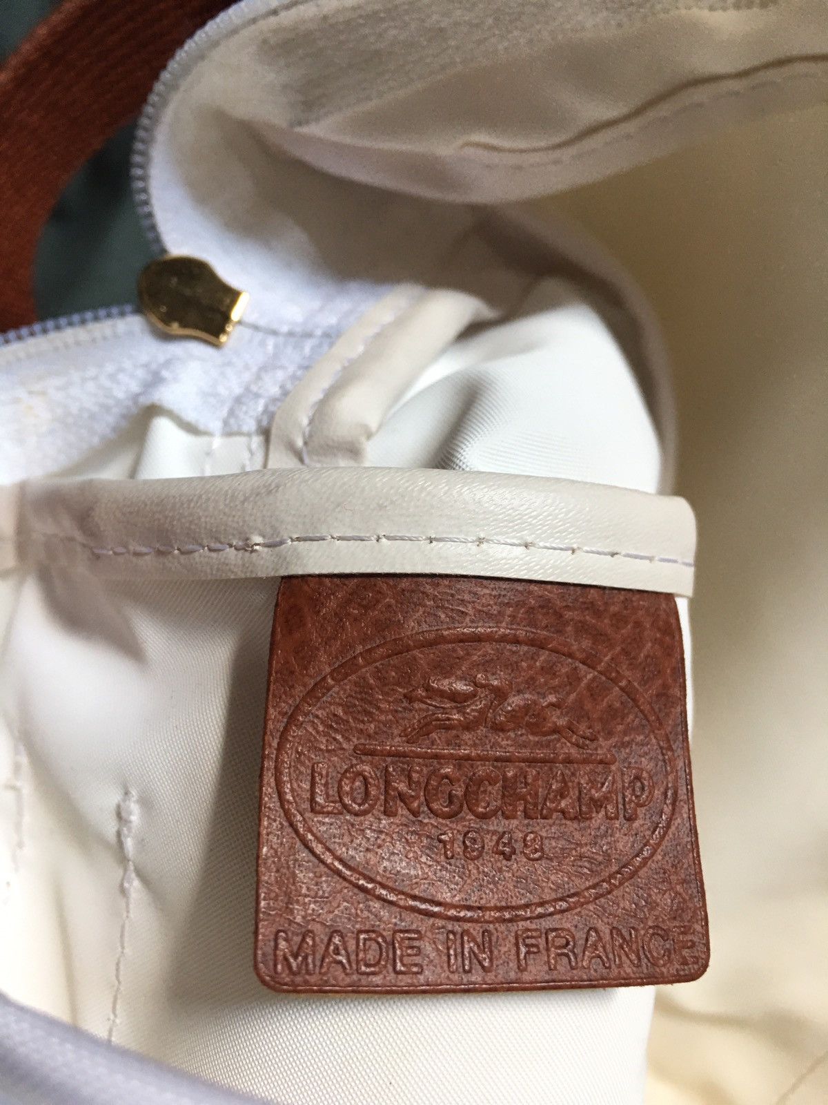 Longchamp Longchamp Vintage White Shoulder Messenger Bag Size ONE SIZE - 18 Thumbnail