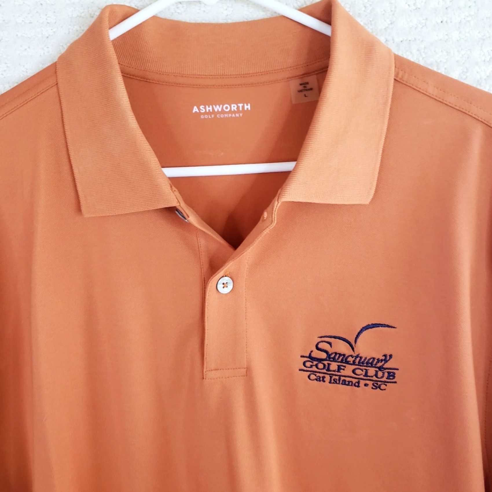 Vintage VINTAGE Ashworth Polo Shirt Mens XL Orange Sanctuary Golf Course Cat Island Size US XL / EU 56 / 4 - 3 Thumbnail