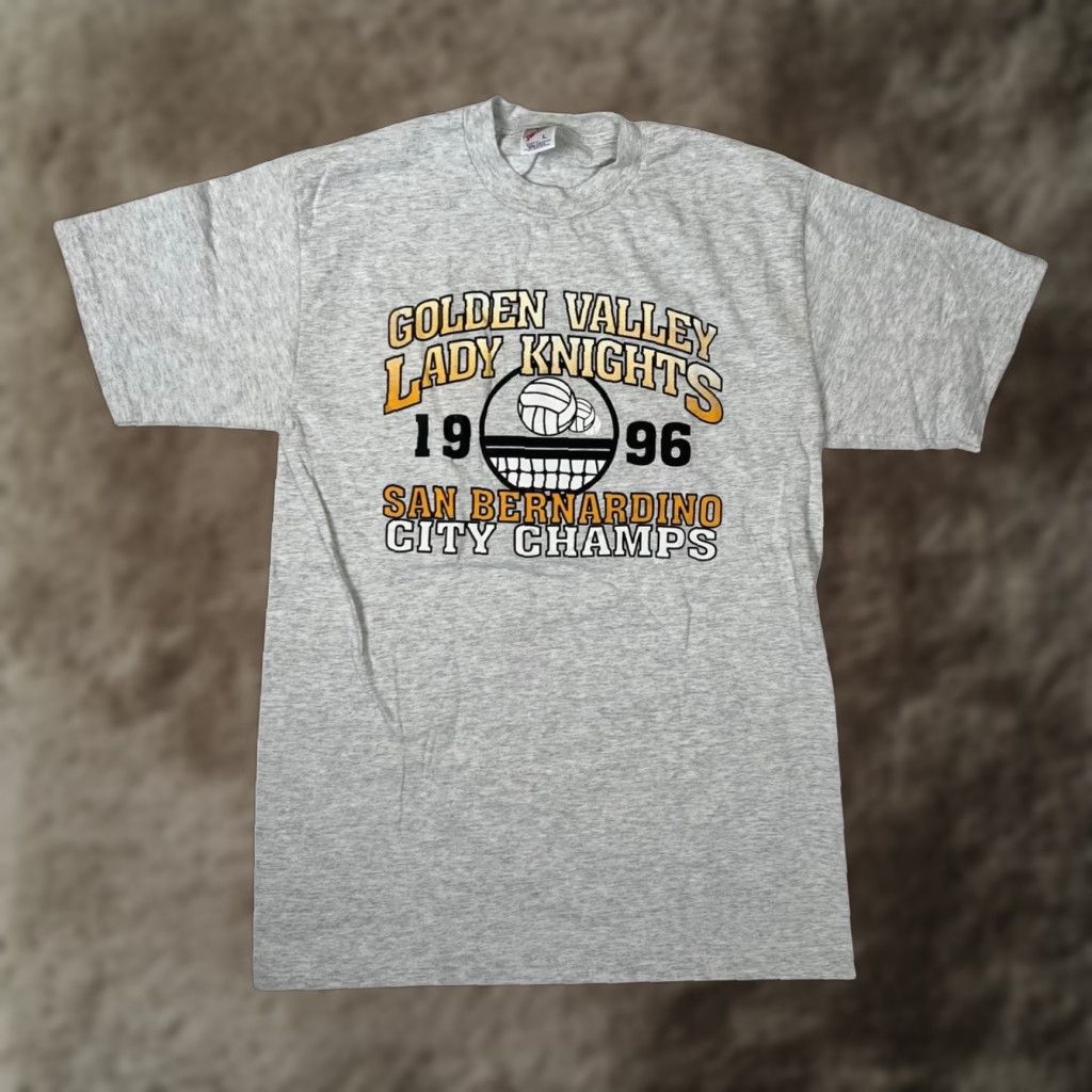 Jerzees VINTAGE Jerzees Golden Valley Lady Knights T-Shirt Mens Large Gray Volleyball 1996 90s Size US L / EU 52-54 / 3 - 1 Thumbnail