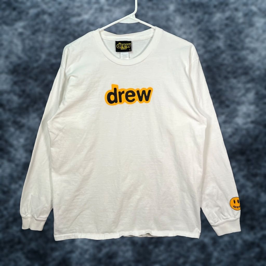 Drew House Drew House Mens Large White Long Sleeve Crewneck Graphic Tee T Shirt Size US L / EU 52-54 / 3 - 1 Thumbnail