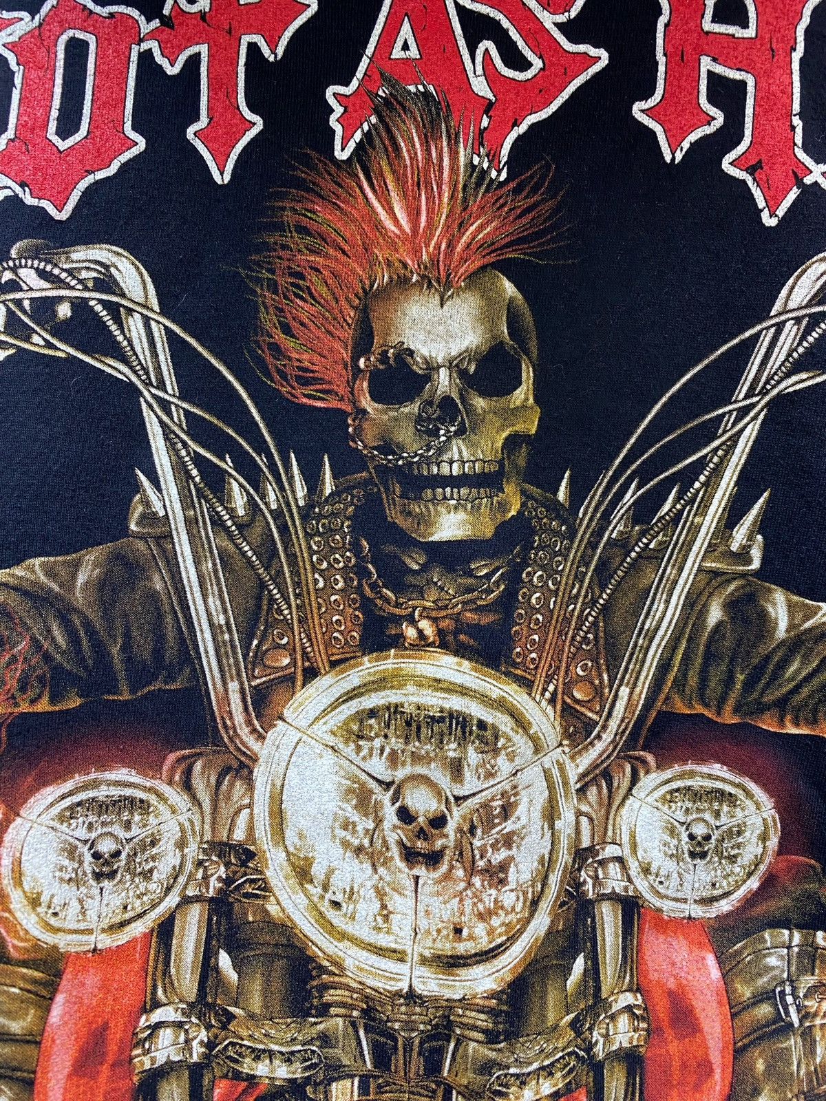 Japanese Brand × Vintage Vintage Y2K Hot AS Hell Burning Skeleton Rider Hoodie Size US L / EU 52-54 / 3 - 24 Thumbnail