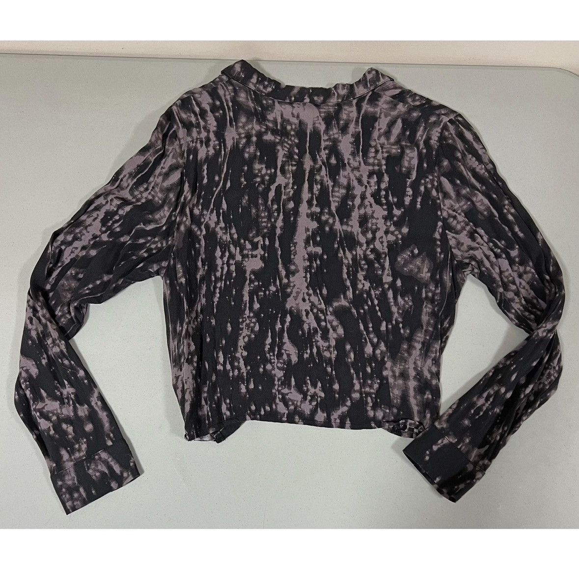 Vintage Acid-Wash Twist-Front Button-Down Shirt Blouse Top Size L 🖤 Size L / US 10 / IT 46 - 4 Thumbnail