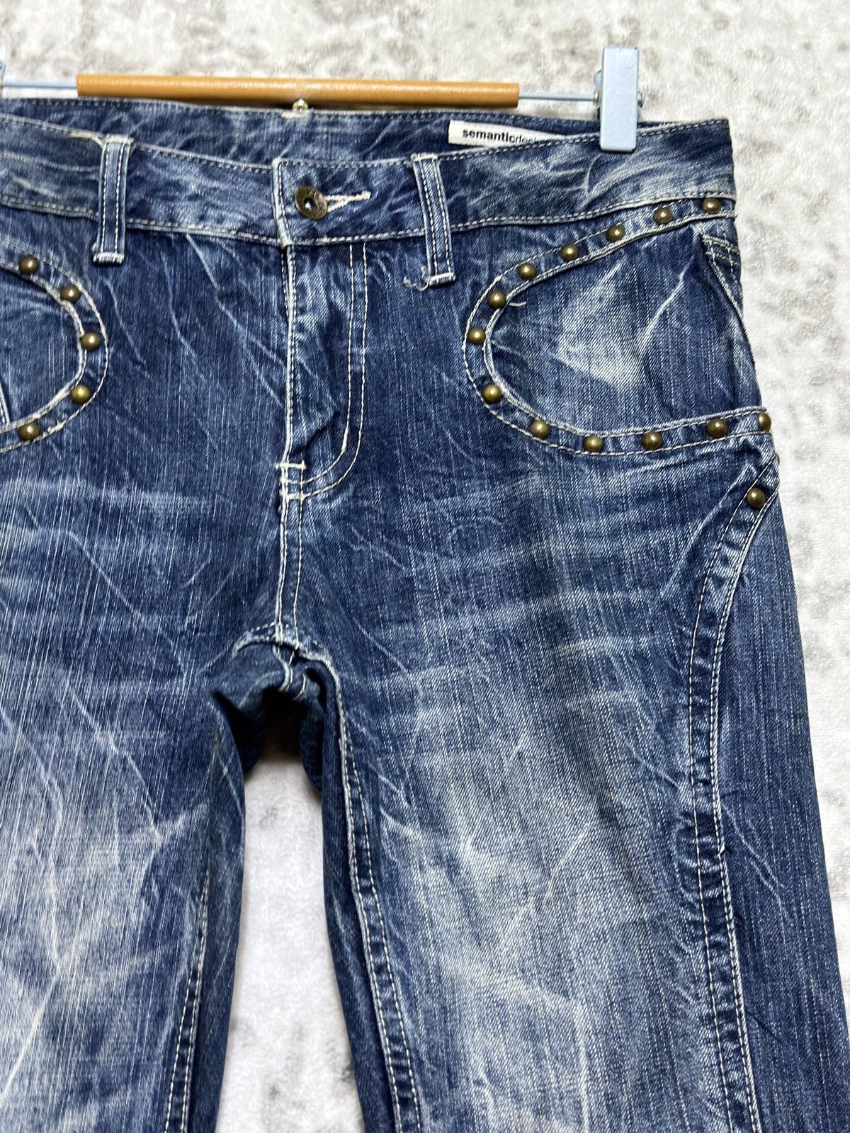 Hysteric Glamour Semantic Design Flare Y2K Punk Distressed Denim Studded Size US 32 / EU 48 - 5 Thumbnail