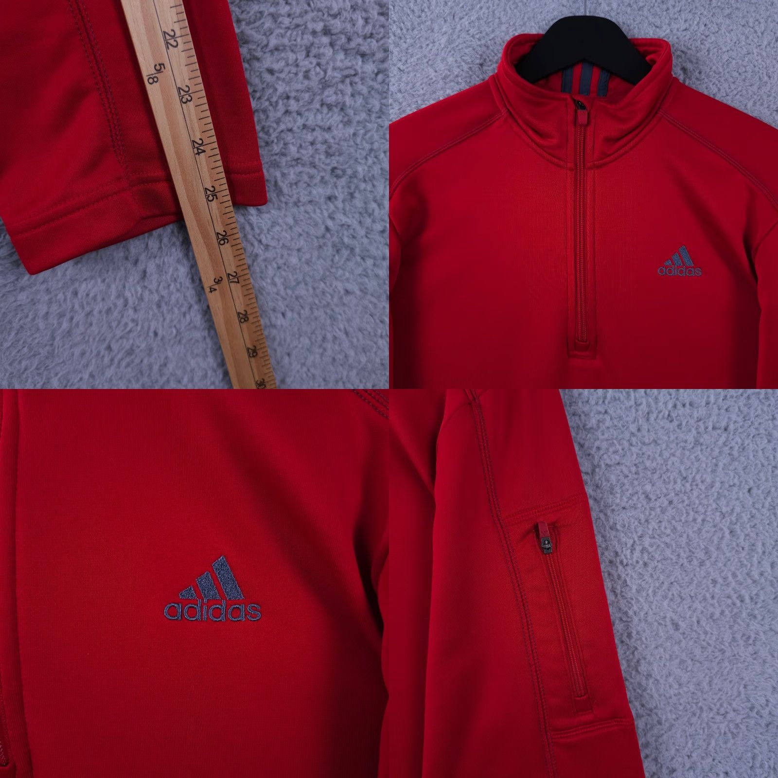 Adidas Adidas Pullover Mens M Red 1/4 Zip Fleece Sweatshirt Performance Outdoors Sports" Size US M / EU 48-50 / 2 - 8 Thumbnail