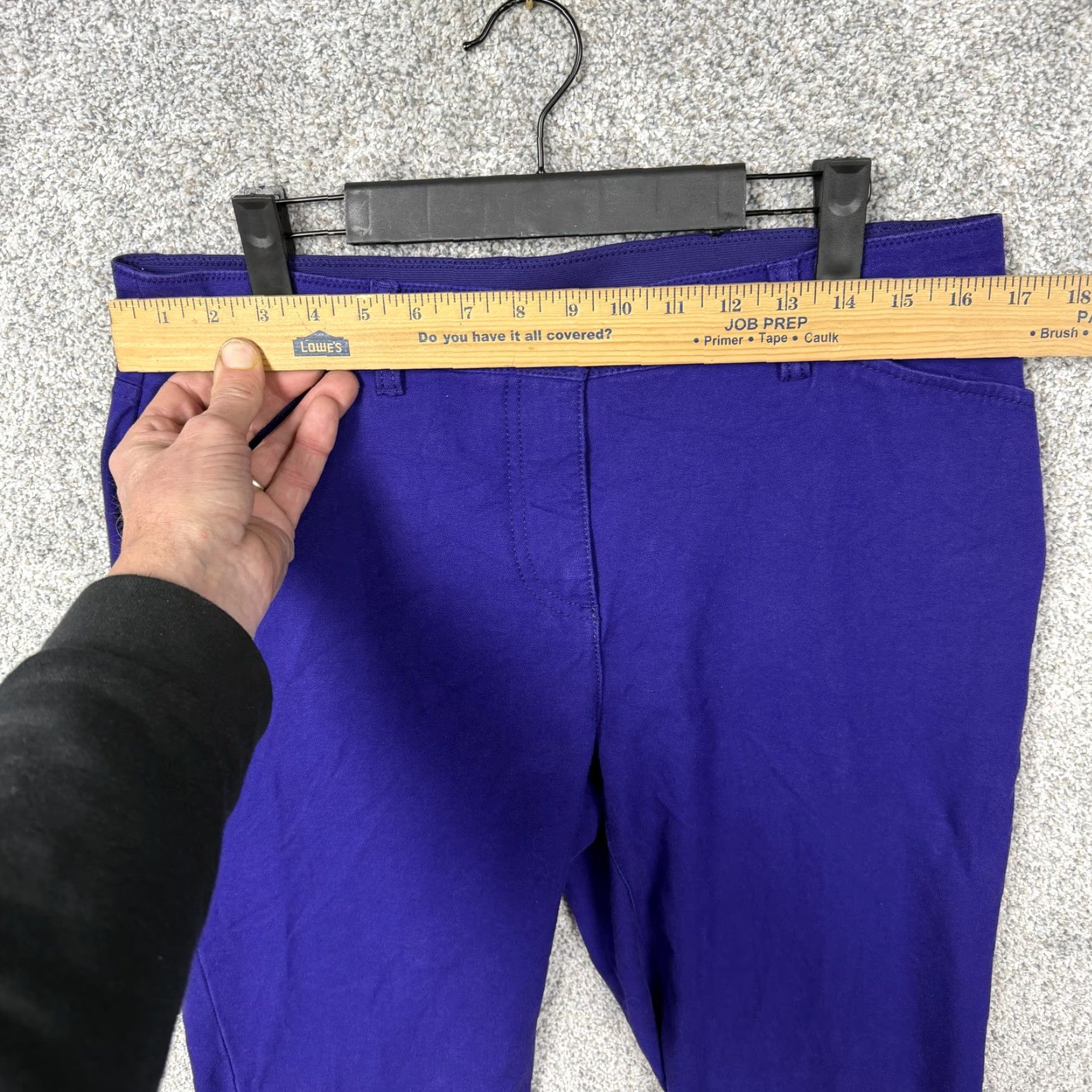 Vintage Chico's So Slimming Chino Pants Women 34x30 Purple Tapered Stretch Office Casual Slimming Front Flat Button Zip Pockets Size 25" / US 0 / IT 36 - 2 Thumbnail