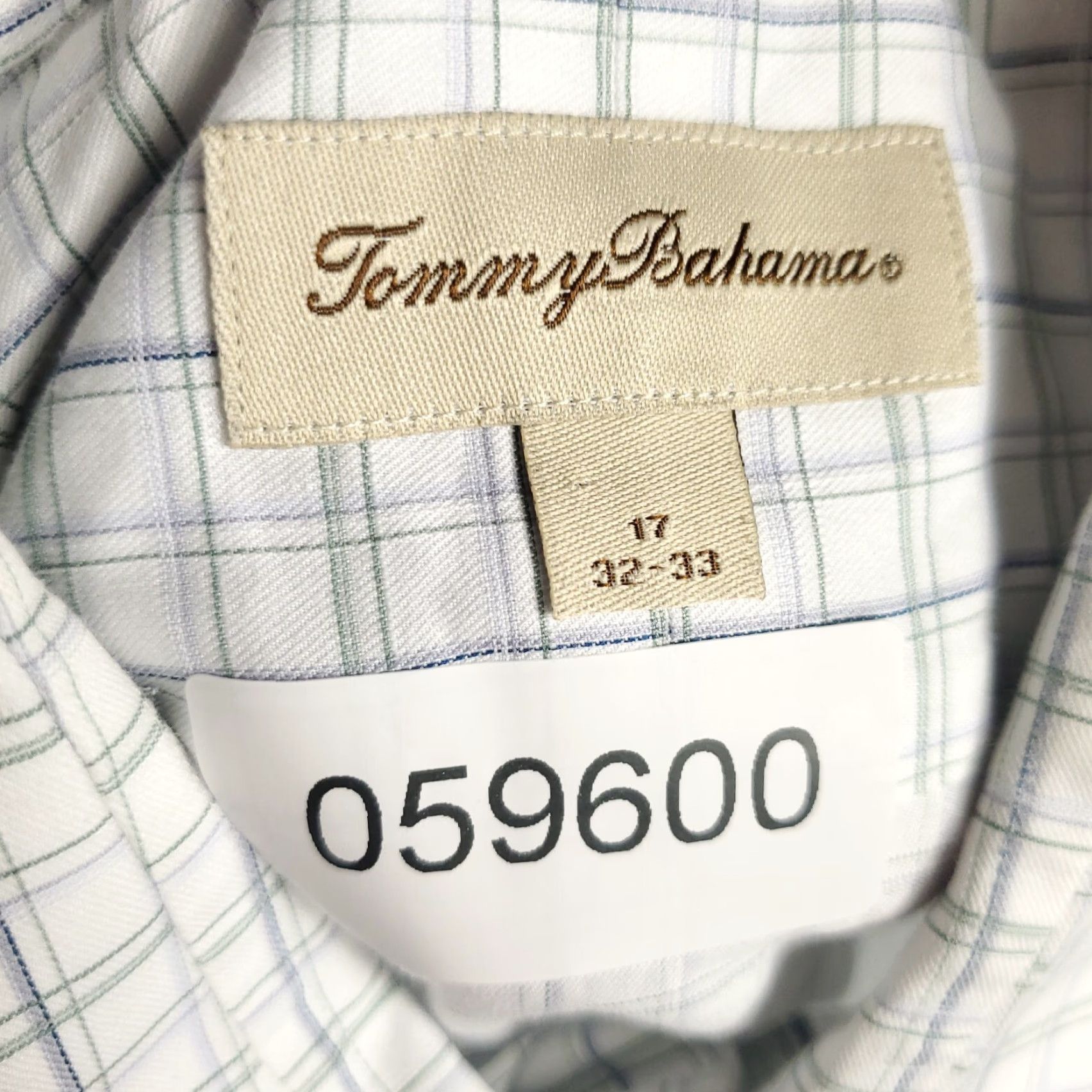 Tommy Bahama Tommy Bahama Dress Shirt Mens 17 Blue White Plaid Long Sleeve Button Up Casual Size 46R - 7 Thumbnail