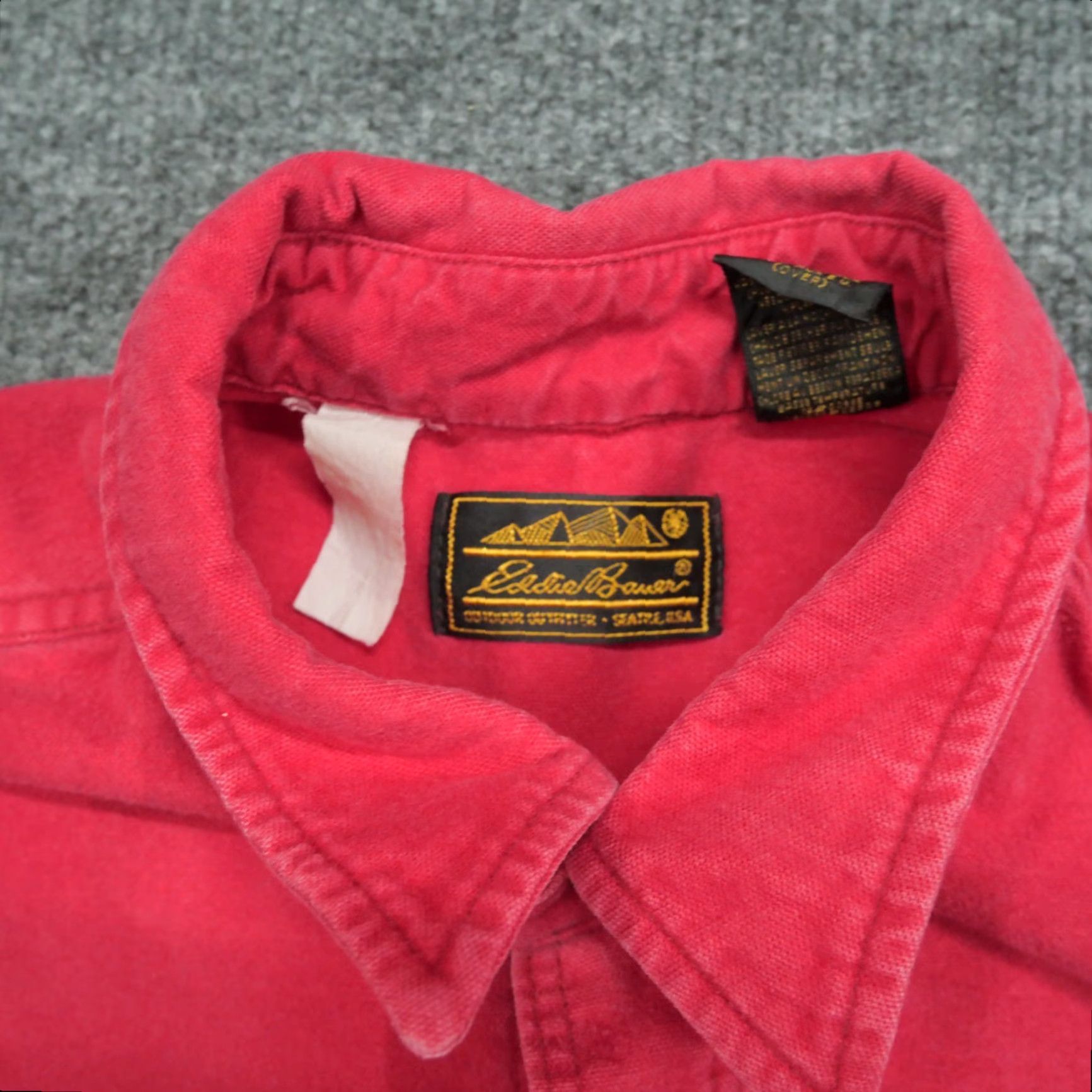 Eddie Bauer VINTAGE Eddie Bauer Shirt Mens XLT XL Tall Red Chamois Heavyweight Outdoors 80s Size US XL / EU 56 / 4 - 4 Thumbnail