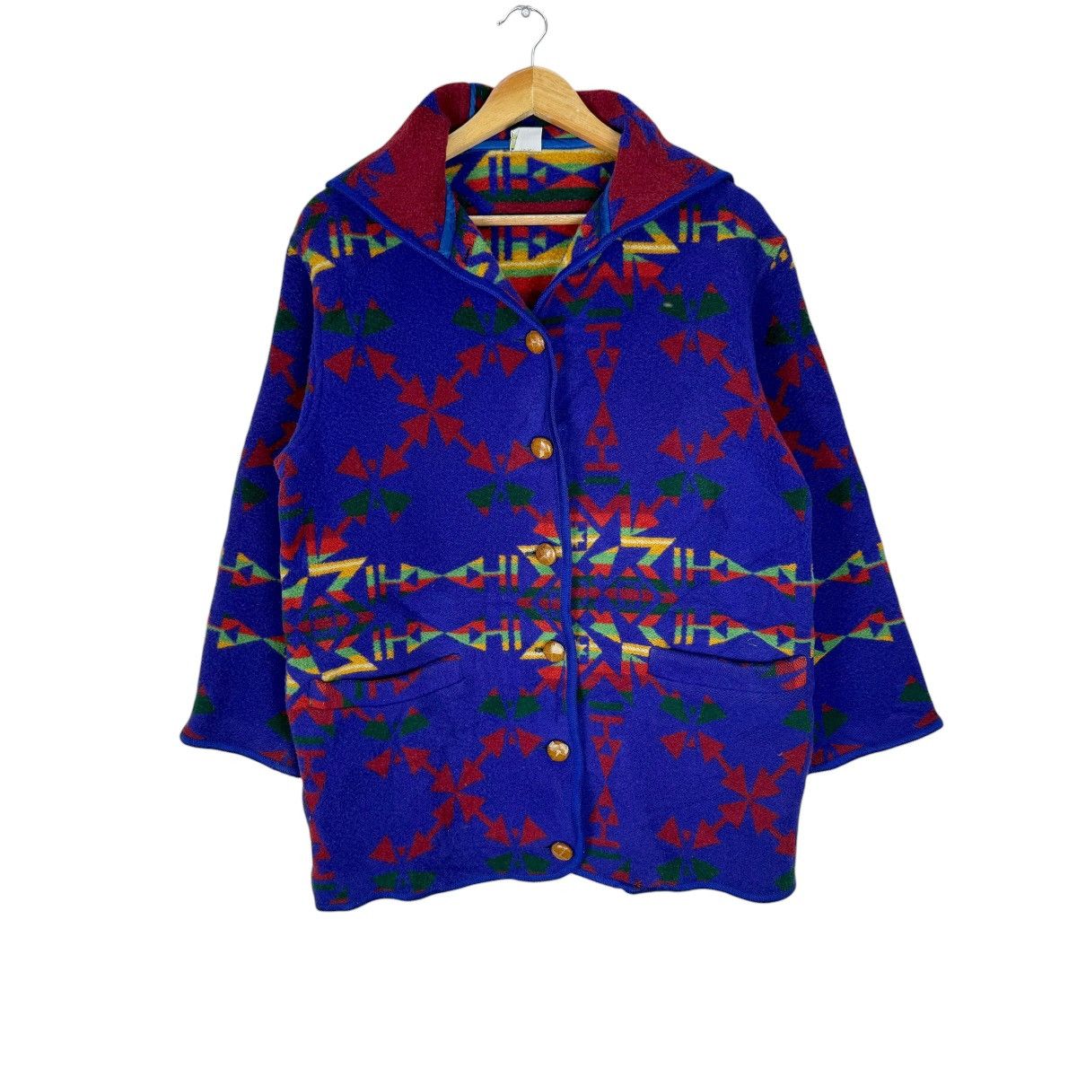 United Colors Of Benetton ☀️UCOB NAVAJO AZTEC HOODIE WOOL JACKET Size M / US 6-8 / IT 42-44 - 2 Thumbnail