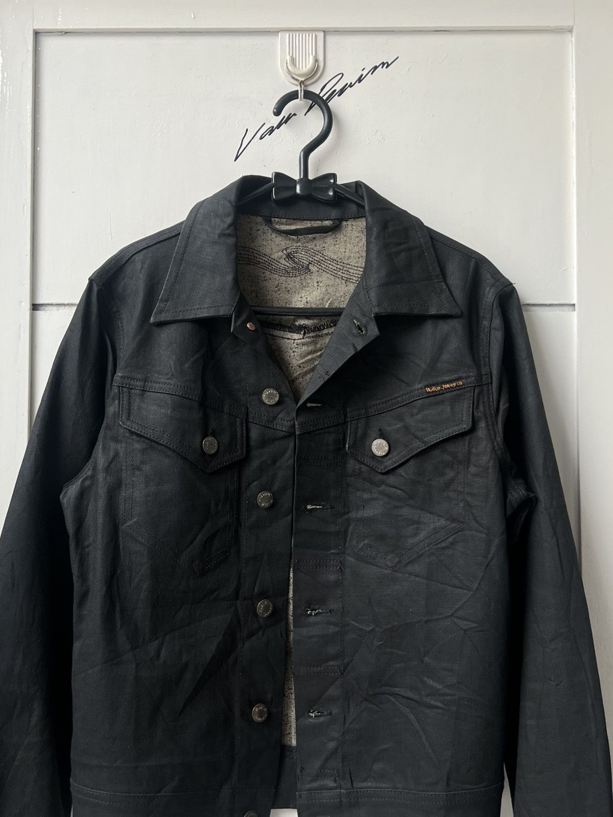 Nudie Jeans Nudie Jeans Conny Dry Black Coated Trucker Jeans Jacket Size US XS / EU 42 / 0 - 2 Thumbnail