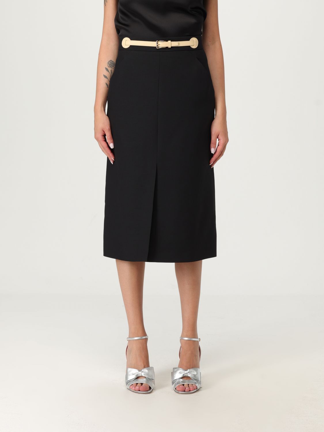 Valentino Valentino Black Skirt With Ruffles On The Sides