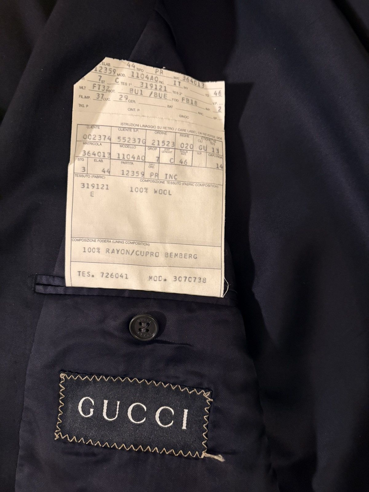 Gucci Gucci By Tom Ford Suit Jacket Navy Blazer Italy Size 46R - 7 Thumbnail