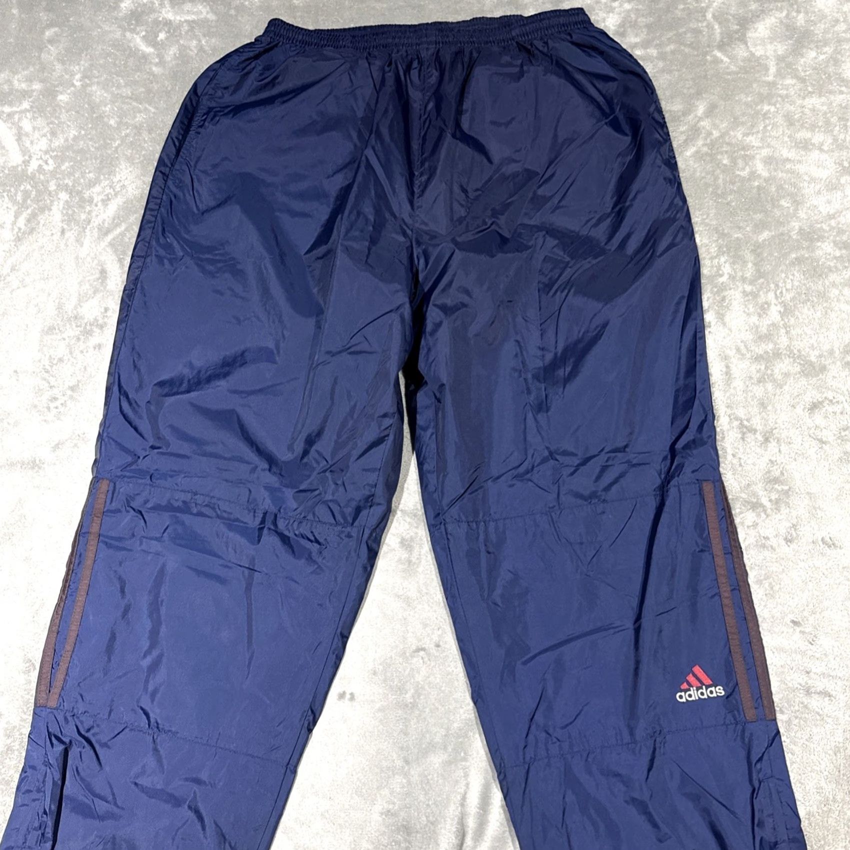 Adidas VINTAGE Adidas Team Track Pants Mens XL Blue Red 3 Stripes Lined Nylon Zip 90s Basketball Gym Running Shirts/Pants Men Size US 36 / EU 52 - 2 Thumbnail