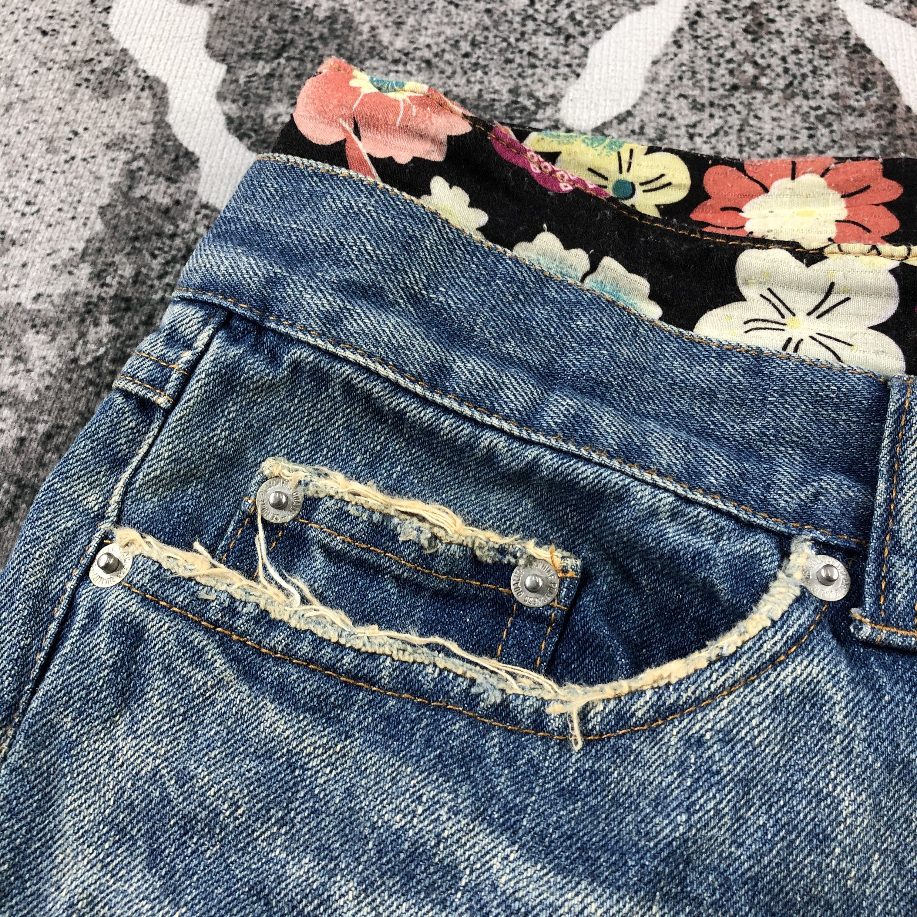 Japanese Brand Playchess Jeans DIstressed Double Waist Denim KJ1291 Size US 30 / EU 46 - 9 Thumbnail