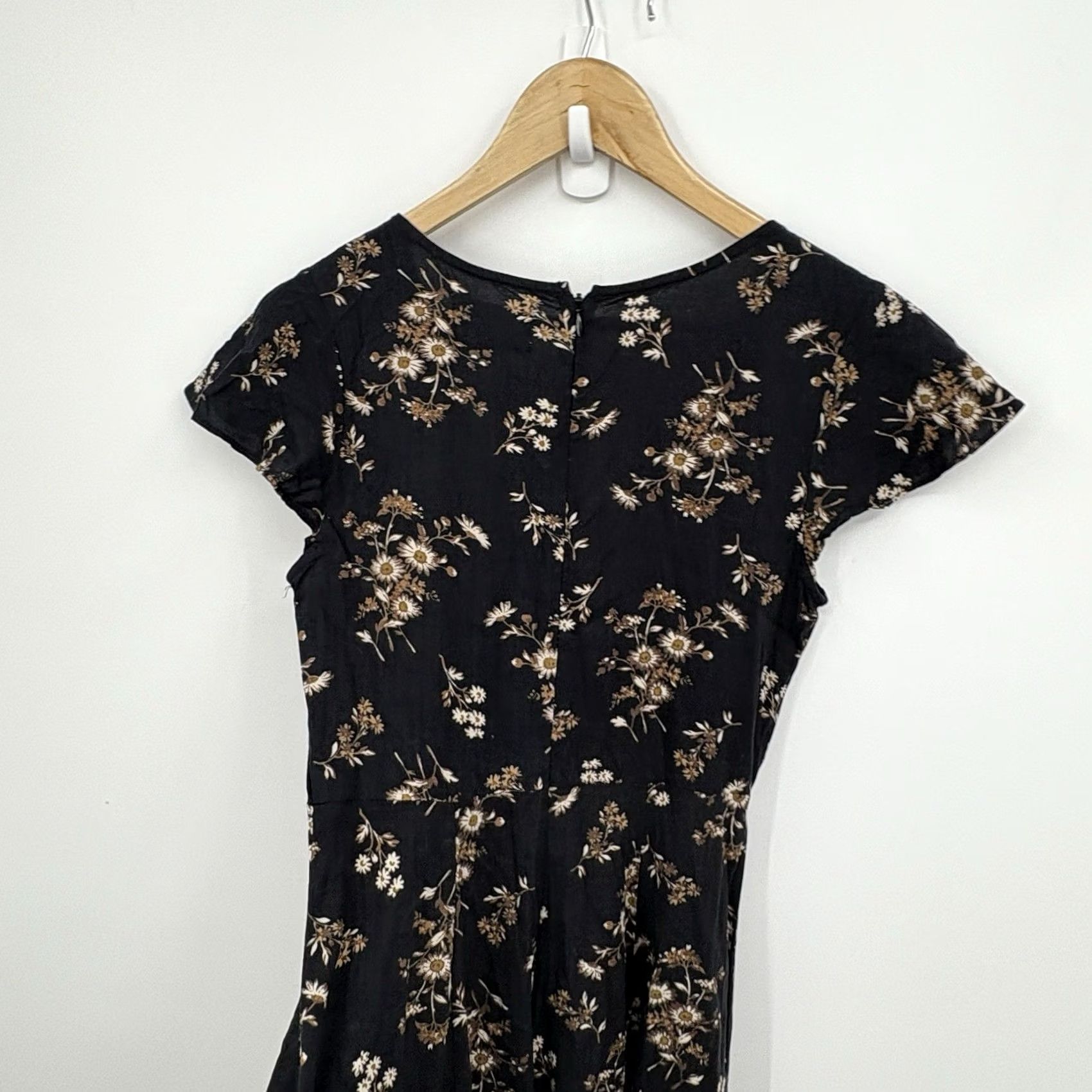 Ralph Lauren VINTAGE Denim Supply Ralph Lauren Dress Short Sleeve V-Neck Pullover Floral 90s Bohemian Gothic Grunge Fit & Flare Women 4 Black Size S / US 4 / IT 40 - 7 Thumbnail