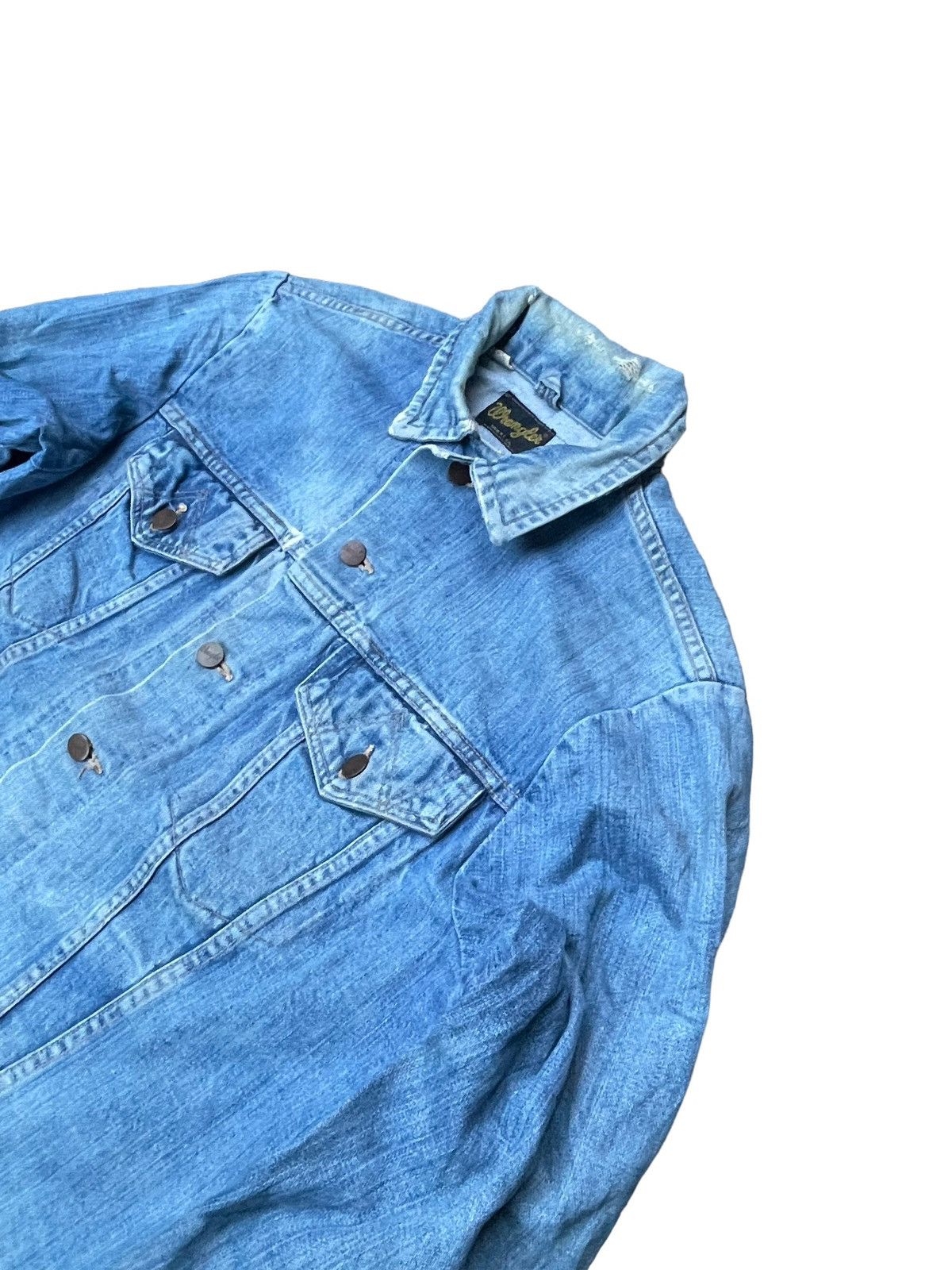 Vintage Vintage 70’s Wrangler Distresed Denim Jacket Size US L / EU 52-54 / 3 - 2 Thumbnail