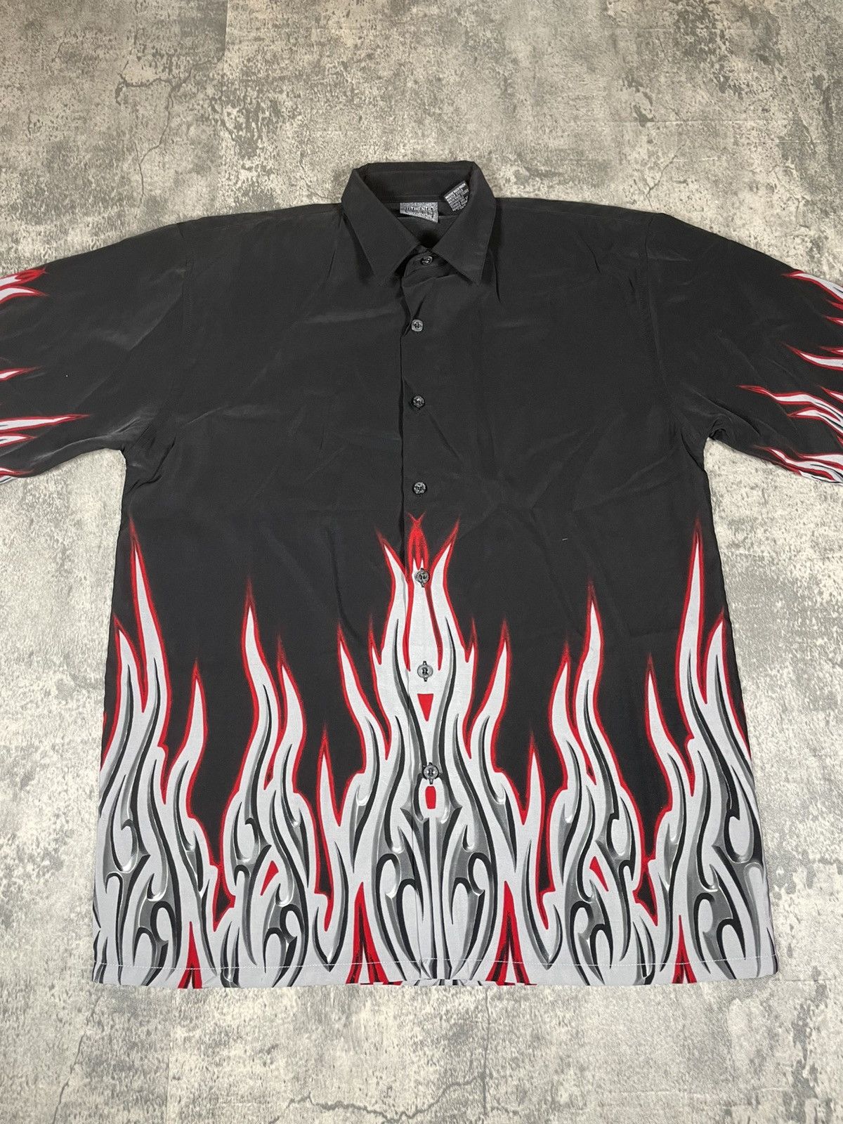 Other Y2K Button Up Chome Flames shirt Size US XL / EU 56 / 4 - 1 Thumbnail