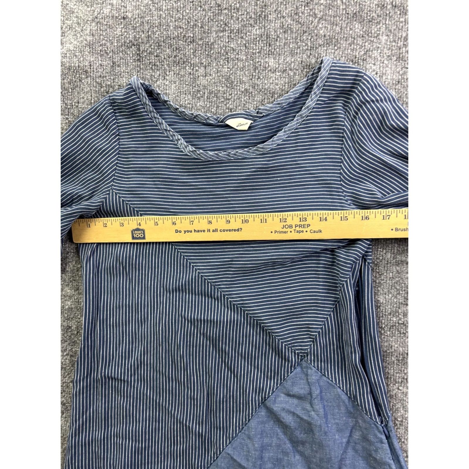 Vintage Skunkfunk Dress Womens 3 Blue Stripe Short Sleeve T Shirt Casual Lyocell Zip Dress Size XS / US 0-2 / IT 36-38 - 4 Thumbnail