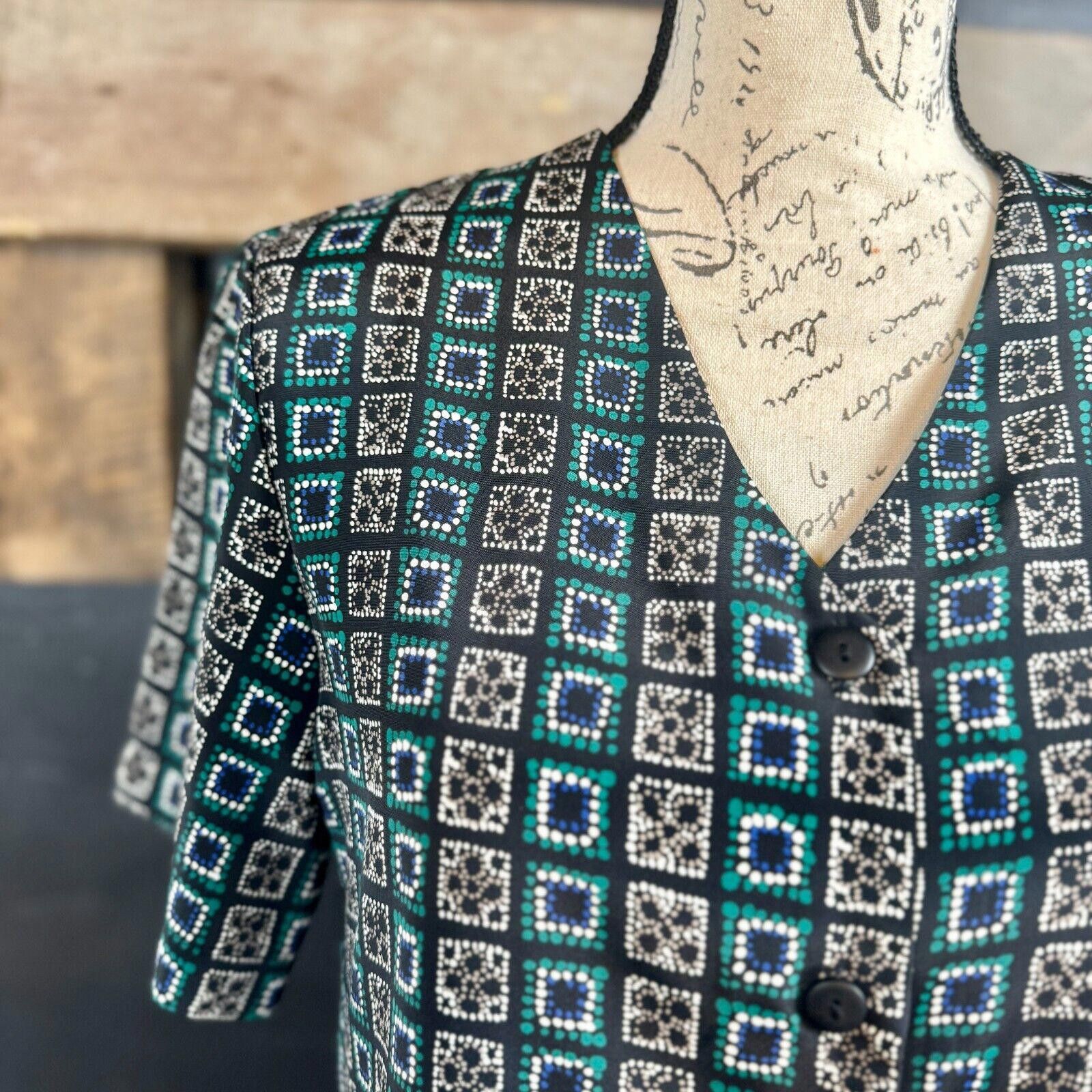 Designer Vintage Funky Groovy NWT Deadstock Button Front Shirt 90s Size M / US 6-8 / IT 42-44 - 4 Thumbnail